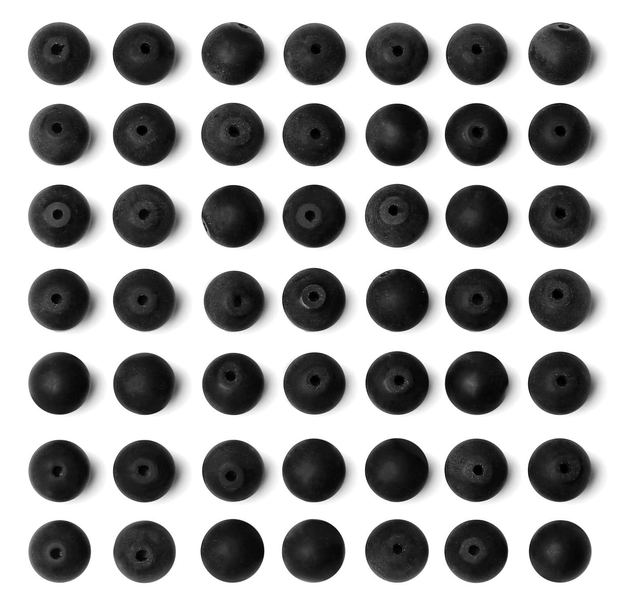 QINJIEJIE 100PCS Matte Black Obsidian Beads 8mm Natural Stone Beads Round Loose Gemstone Bead for Bracelet Beading Crystal Jewelry Making DIY Necklace Earrings 0.32"