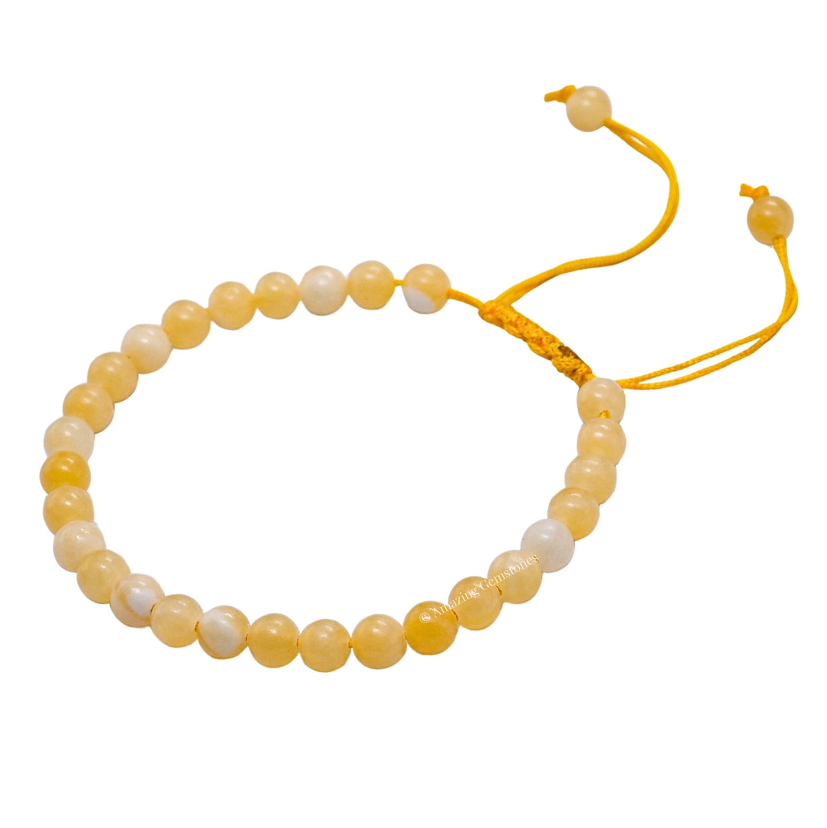 Amazing Gemstone Yellow Calcite Bracelet for Women Men's Gifts - Protection Healing Crystal Bracelet - 6mm Gemstone Beaded Adjustable Bracelet