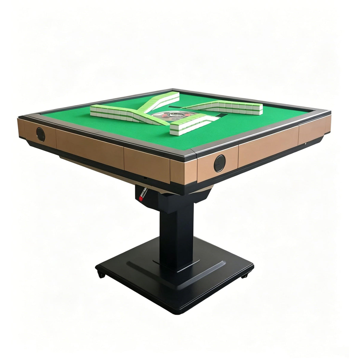 HUANGZHE Auto Foldable Mahjong Table for Chinese//Taiwanese Rules - Ultra Thin Electric Shuffling Machine 42mm Mahjong Tiles Without Numerals &Mahjong Storage Bag (Easy Assembly)