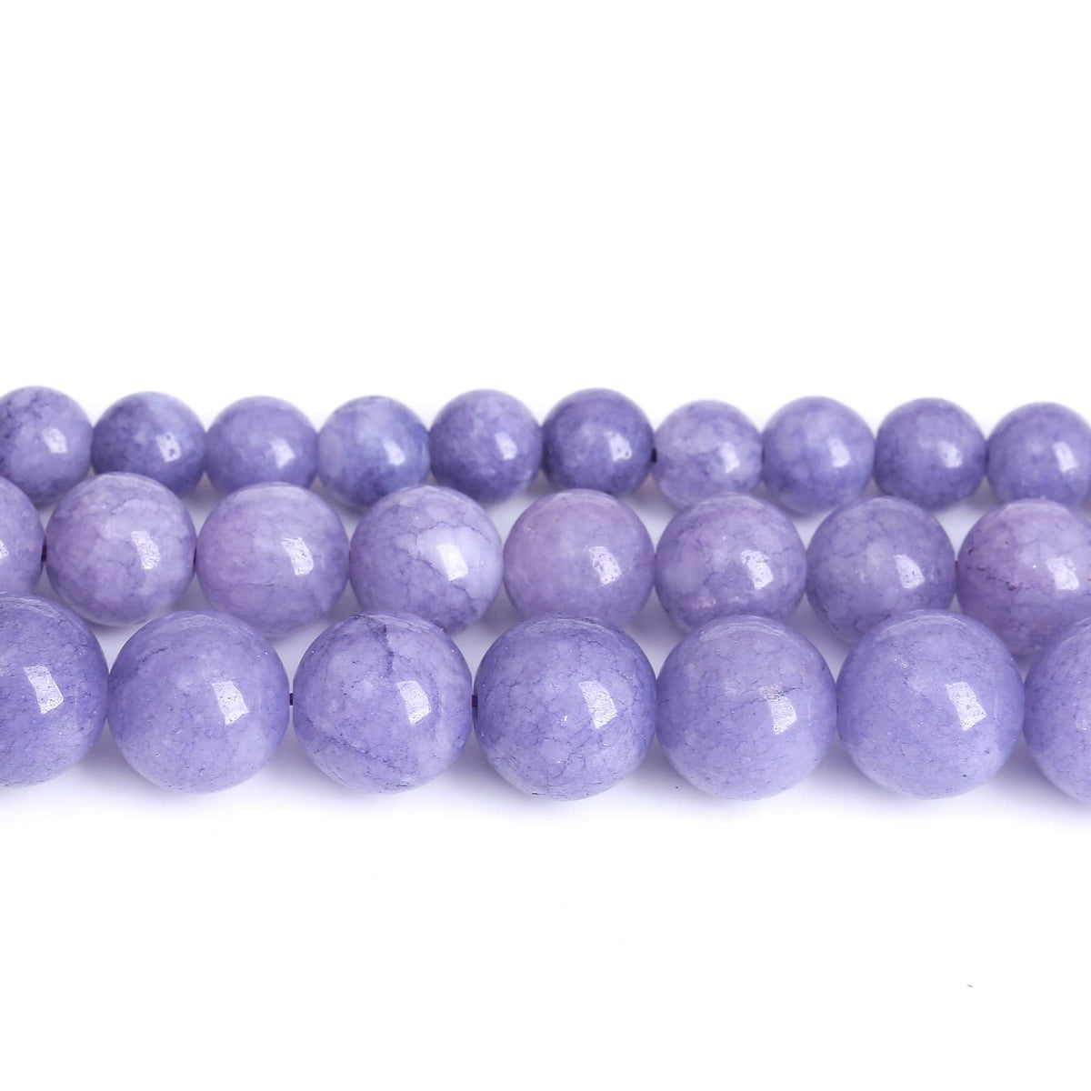 Lavender Purple Chalcedony Natural Stone Beads Gems Round Loose Beads Jewelry Making DIY Bracelet Necklace Accessory 1 Strand 45PCS 8MM 15"