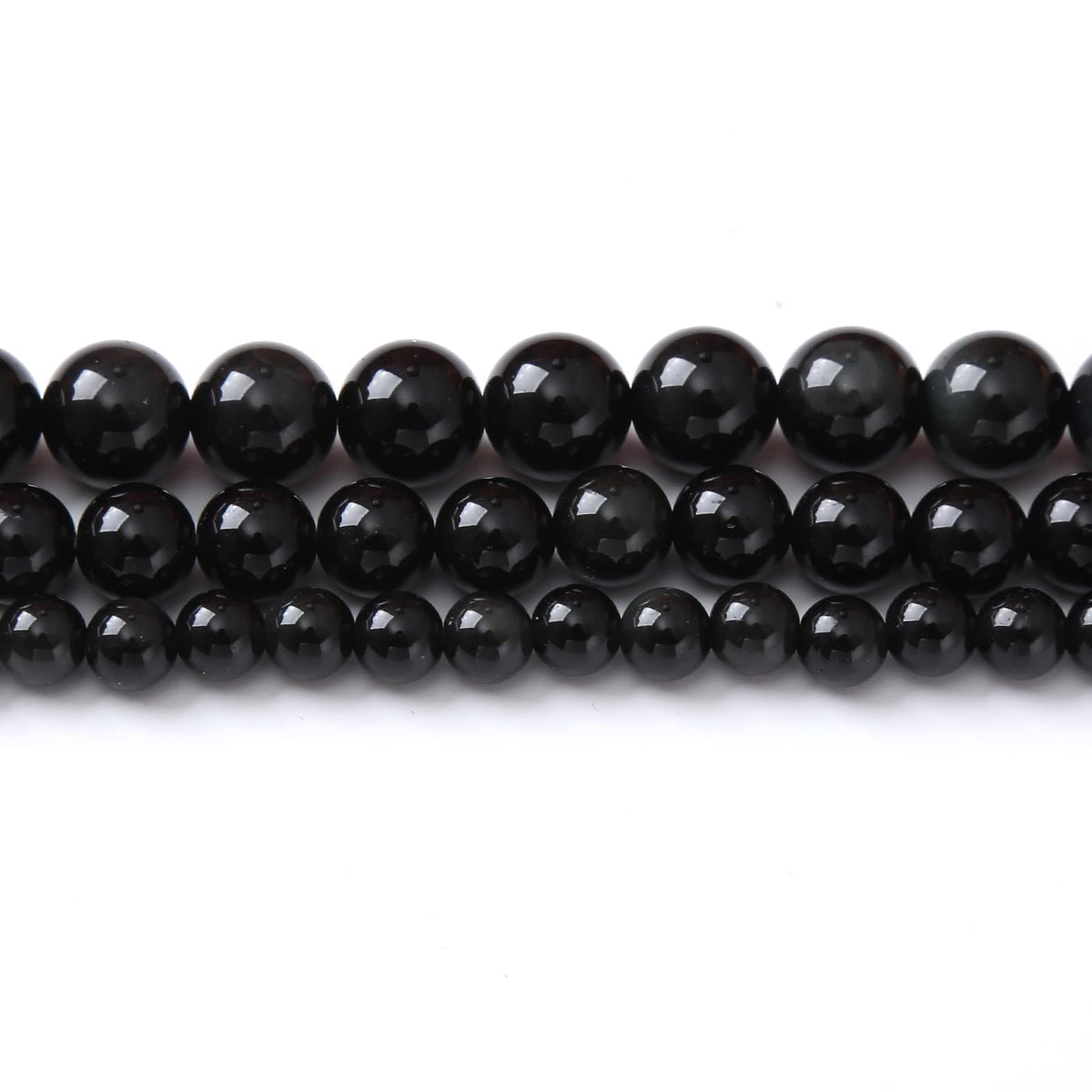 8MM Black Obsidian Round Loose Beads Natural Gem Beads Crystal Energy Stone Beads for Jewelry Making DIY Bracelet Necklace