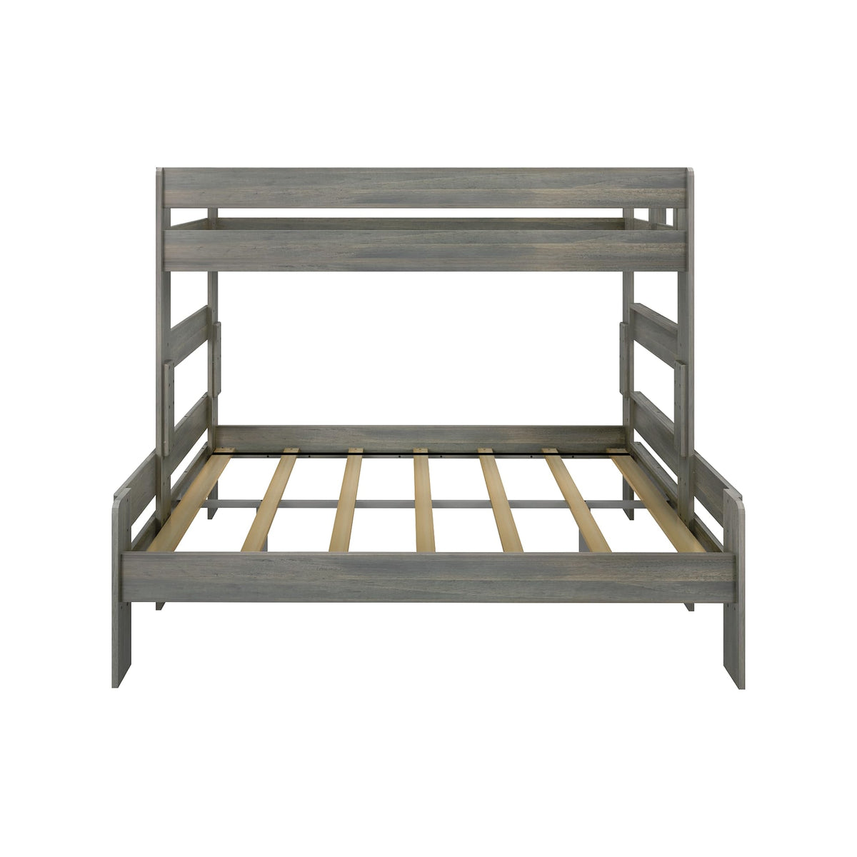 Max & Lily Bunk Bed, Twin XL-Over-Queen Bed Frame For Kids, Solid Wood for No Box Spring Needed, Driftwood