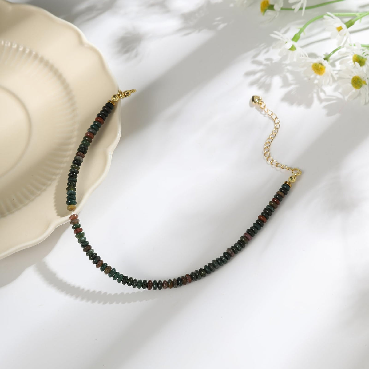 Jinxiuge Stone Beaded Anklets for Women Handmade Beach Boho Beads Ankle Bracelet Jewelry for Birthday Party Gift for Her