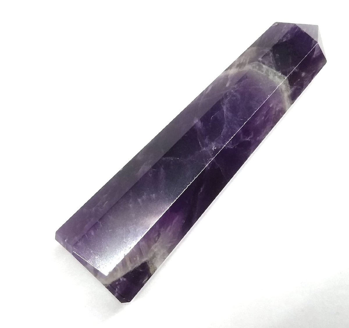 WholesaleGemShop 70 mm (3 Inch) Amethyst Gemstones Obelisk Tower Jumbo Facet Aura Rock Crystal Natural Polished Earth Wand Spirit