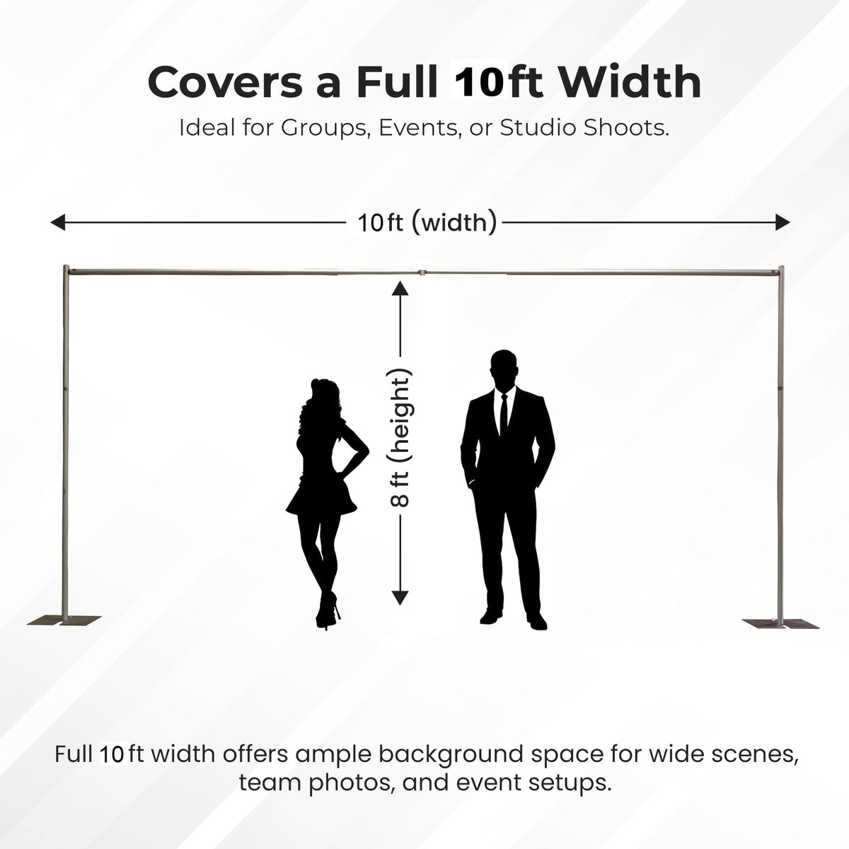 OnlineEEI Premier Portable Pipe and Drape Backdrop Kit 8ft x 10ft (White)