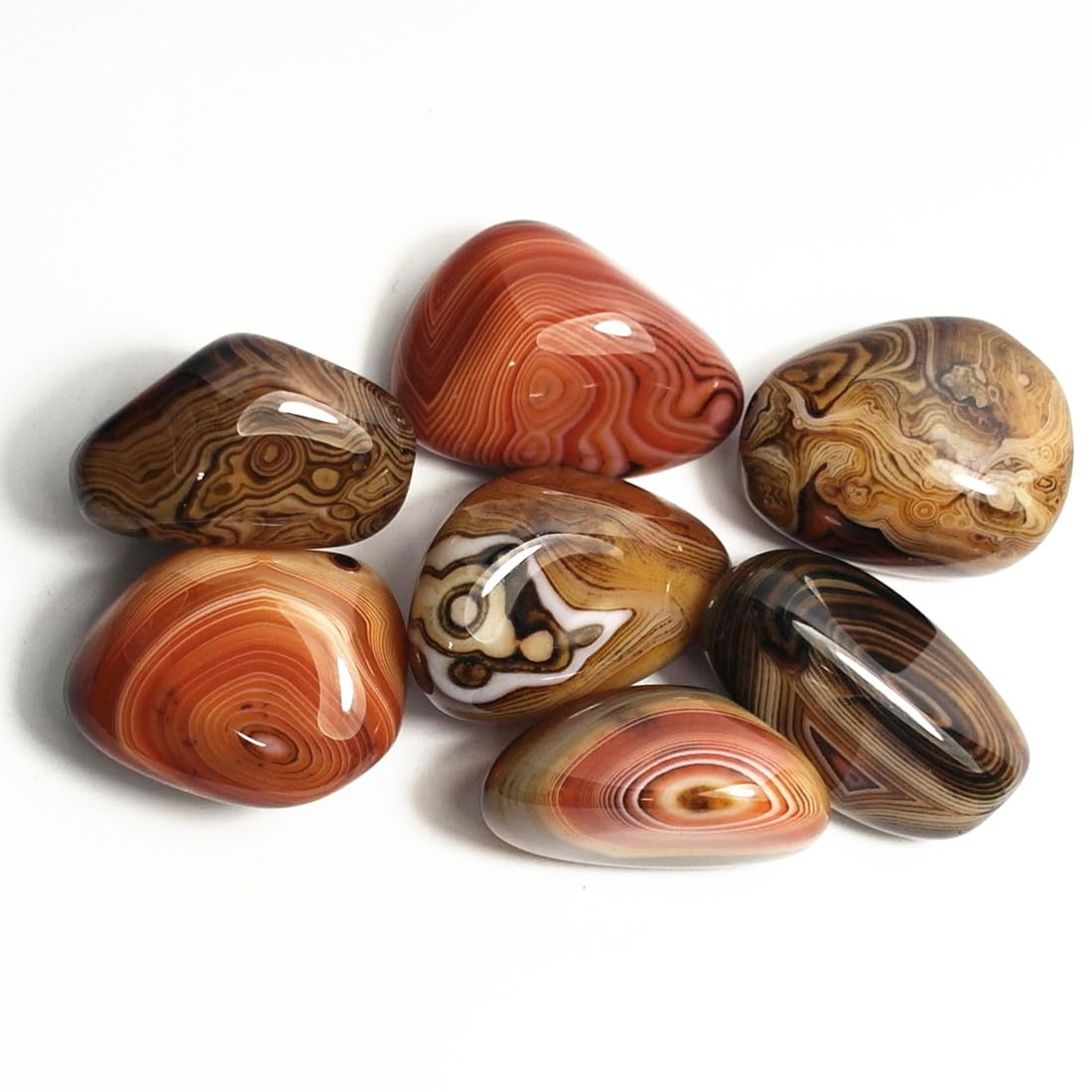 0.5 Pound Healing Stones Banded Lace Agate Worry Crystal Irregular Reiki Palm Stone tumbing Pattern River Jasper Madagascar Collection Gifts Decor