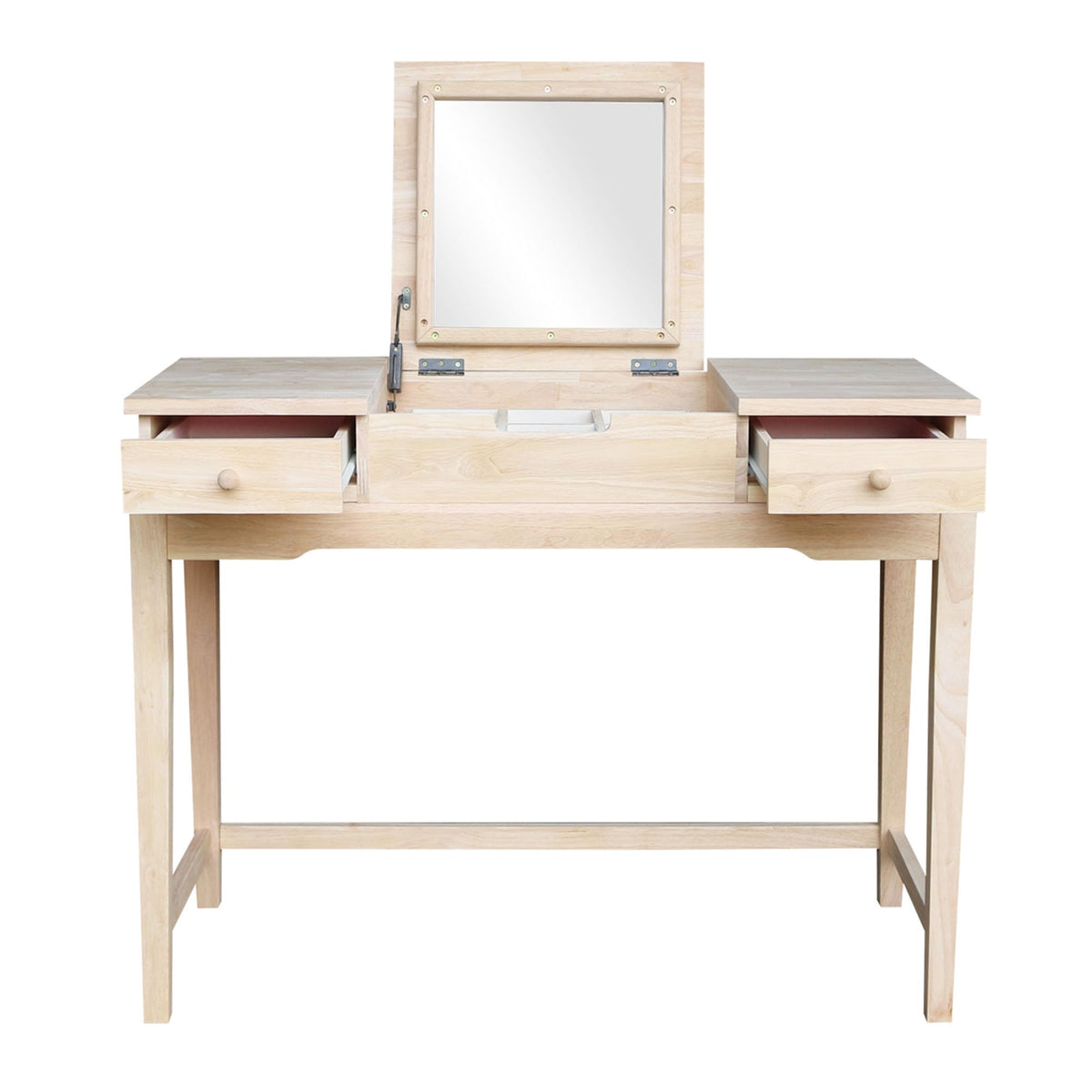 Solid Wood Vanity Table, Unfinished