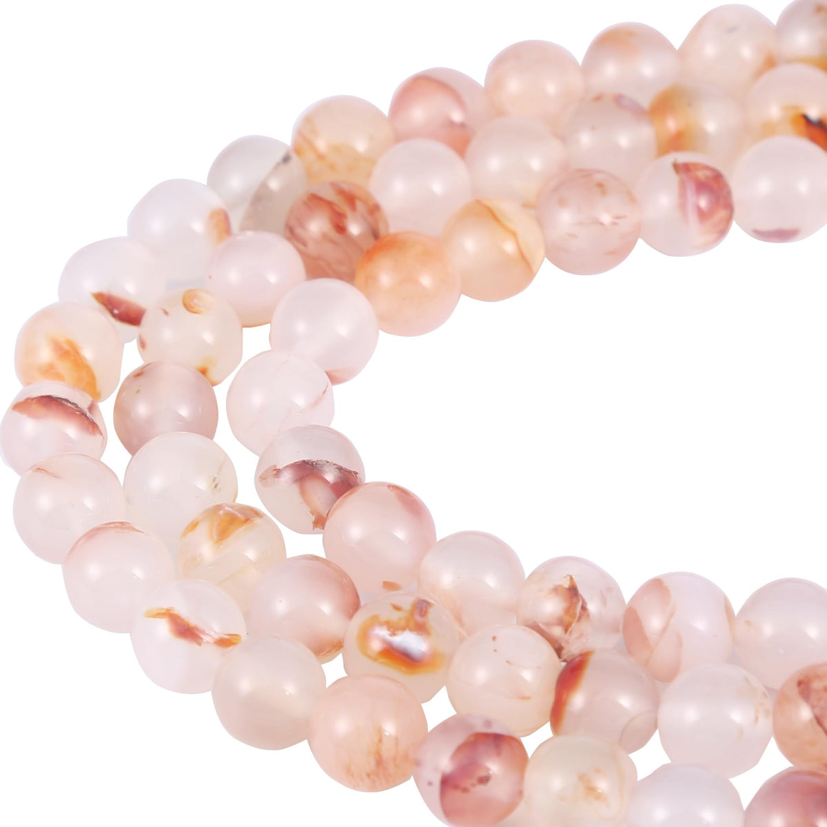 Natural 8mm Red Grass Flower Agate Gemstone Beads Energy Healing Crystal Round Loose Stone Beads for Jewelry Making DIY Bracelets Necklaces