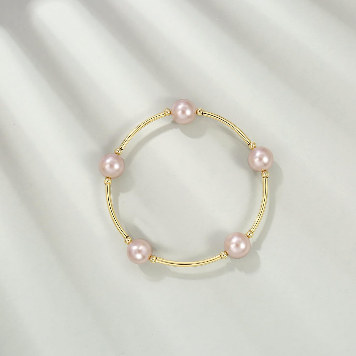 Elegance 11 designs Blessing Bracelet 10mm Crystal Pink Pearl Bracelet Dainty Gold Tube For Women Simple Bridal Gifts For Friends And Loved