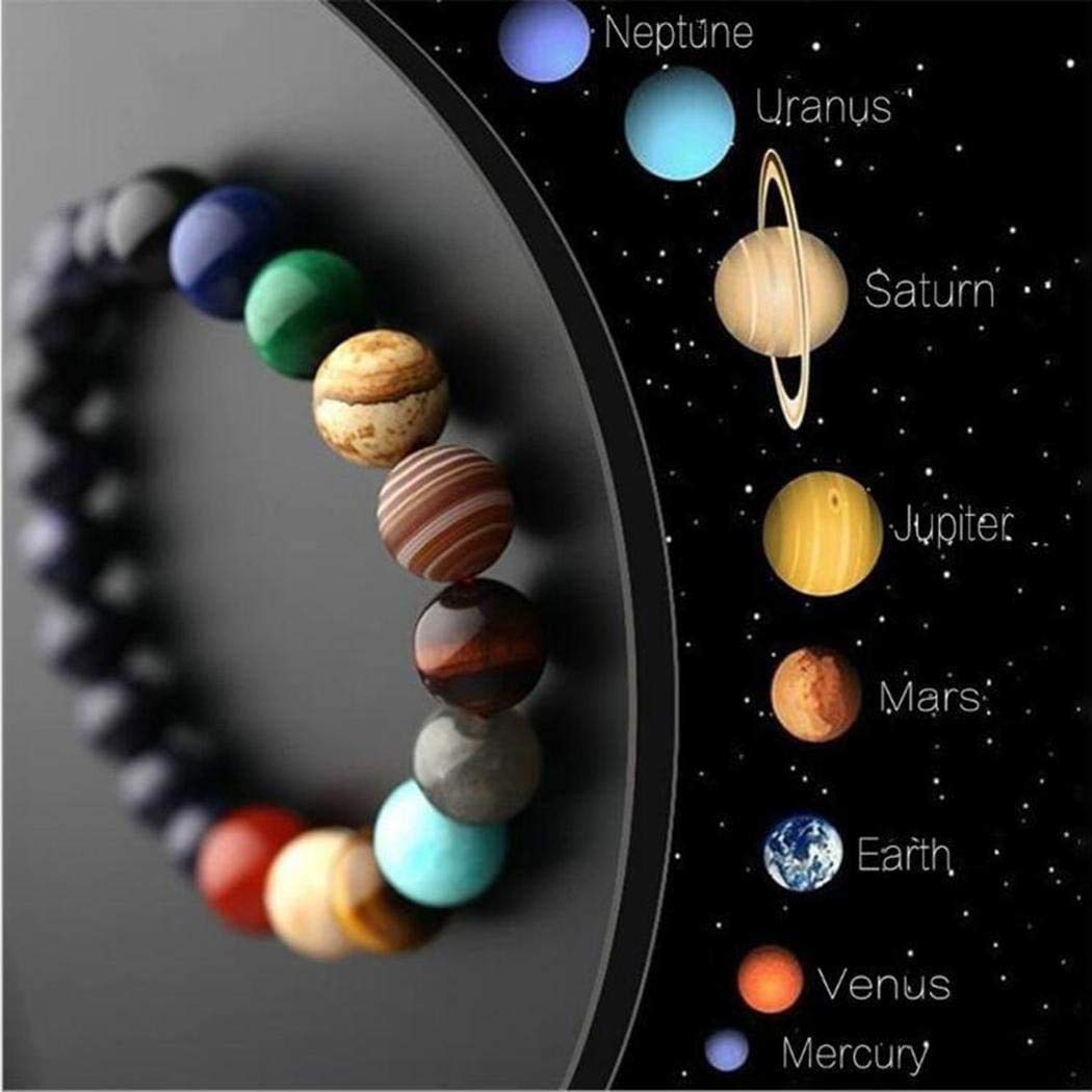 Comelyjewel Black Lava Stone 7 Chakra Bracelets Rock Bead Elastic Natural Stones Gemstones Yoga Beads Bracelets for Men Women Girls Jewelry