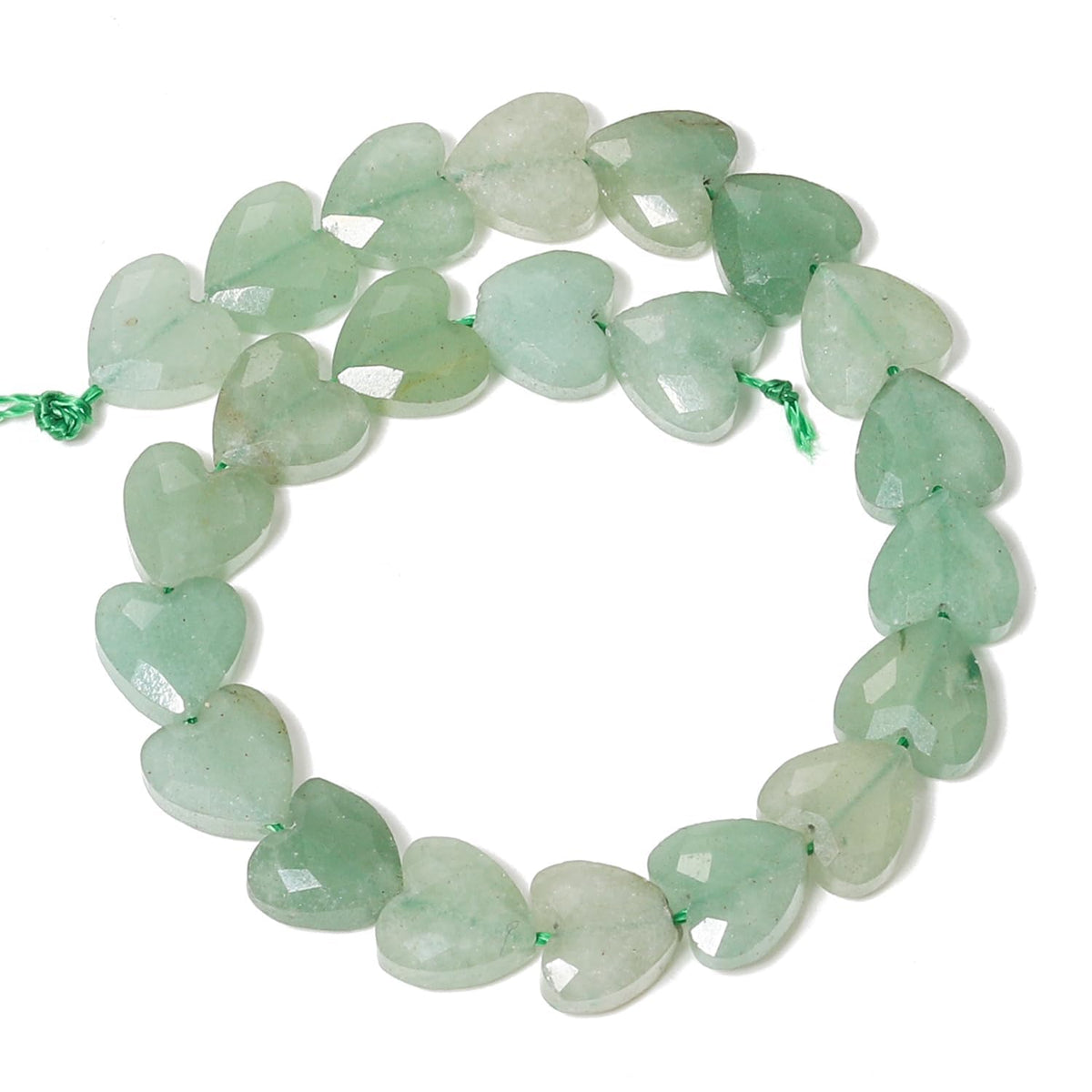 Nitopupu 22pcs Faceted Heart Stone Beads Natural Green Aventurine Bead 8mm Crystals and Healing Stones for Jewelry Making Supplies,Friendship Bracelet Kit,Love Gifts