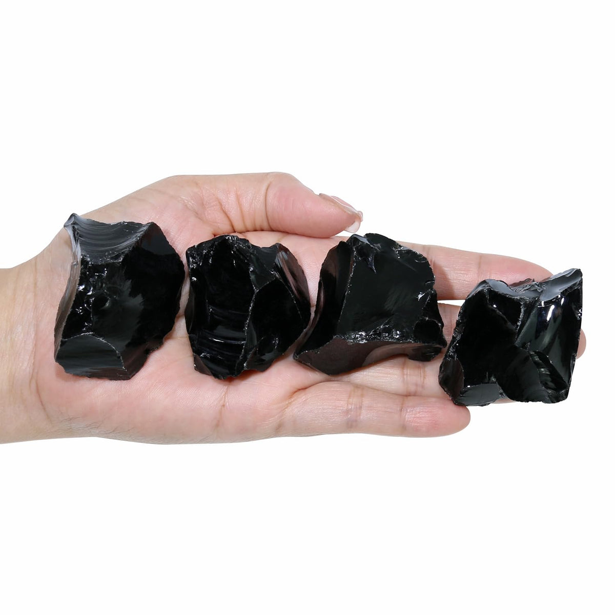 Nvzi Raw Black Obsidian Stone Bulk, Real Gemstones and Crystals, Rocks and Minerals, Healing Crystals, Quartz Crystals and Healing Stones, Cuarzos Originales De Energia Y Piedras(1LB)