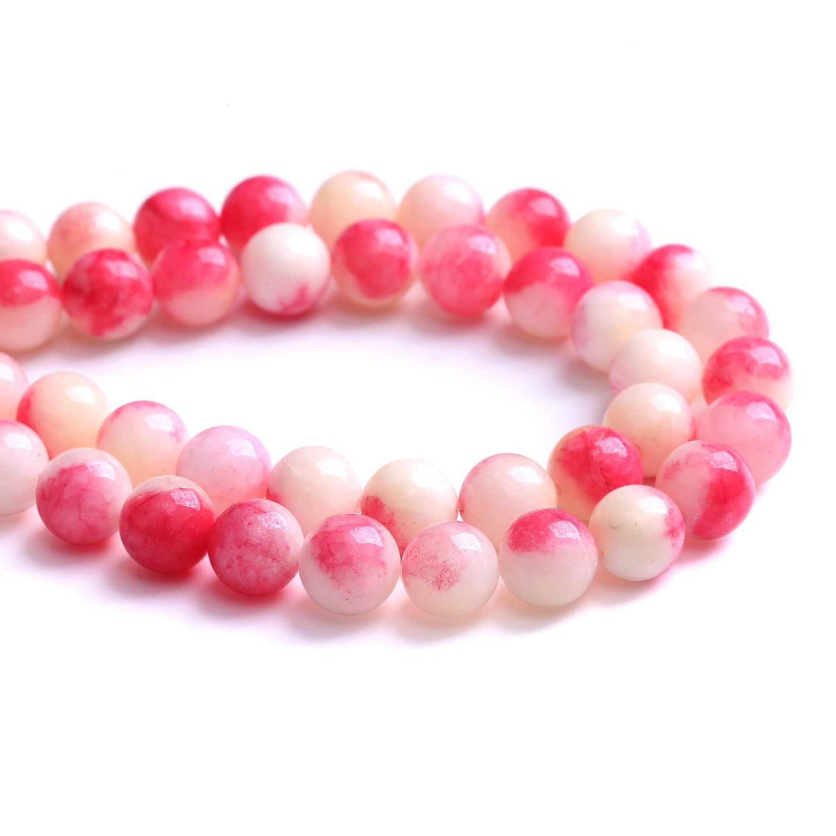 90PCS 8MM Pink Tourmaline Jade 2 Strands Stone Beads for Jewelry Making DIY Bracelet Necklace