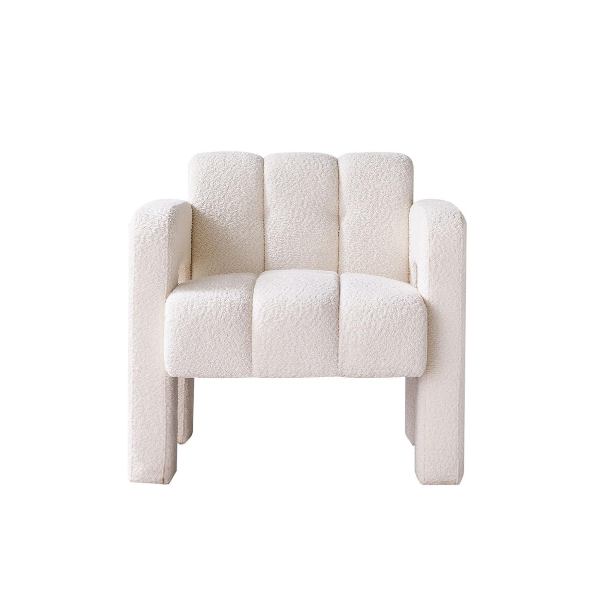 KEIKI 31" Boucle Accent Chair with High Density Foam Cushion, Upholstered Modern Style Oversized Single Sofa Chair, Easy Assembly, for Living Room and Bedroom, Apartment, Office, Beige