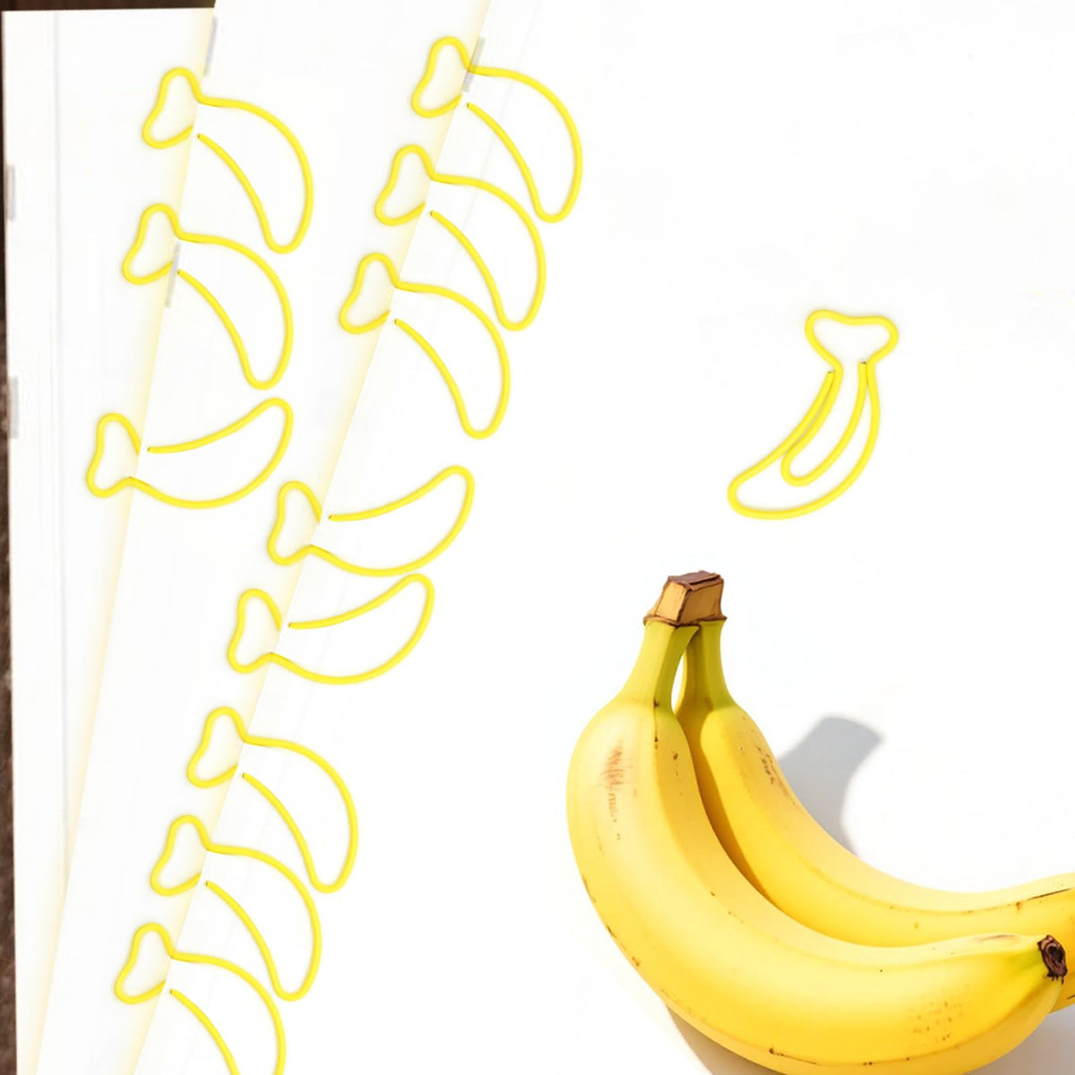 Haowuliao 60 Yellow Banana Paper Clips Bookmarks, Gift for Banana Lovers, Fruit Shop Owners