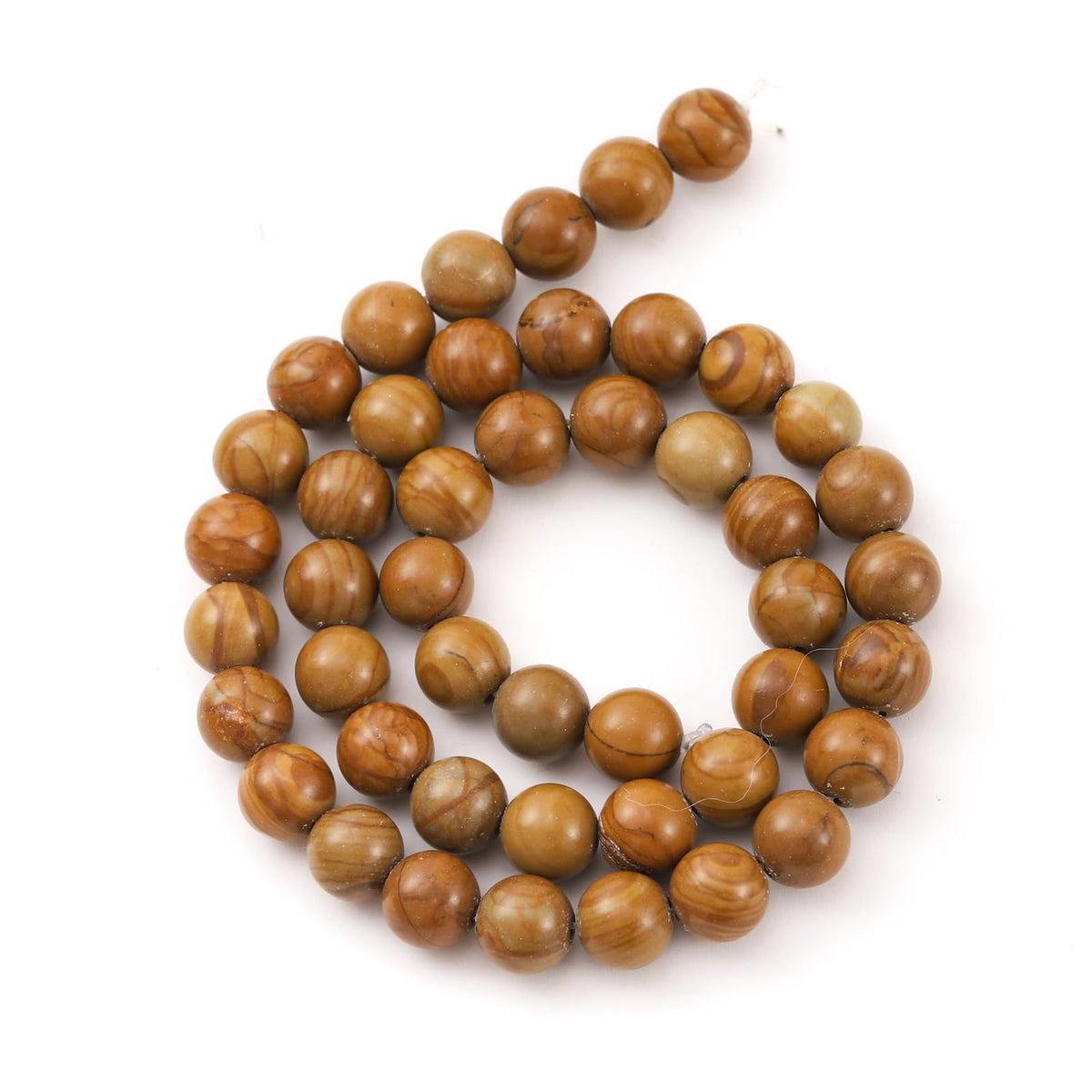 6mm 60pcs DIY Natural Woodgrain Jasper Stone Beads Round Healing Crystal Gemstone Loose Beads for Jewelry Making Handmade Bracelet Necklace