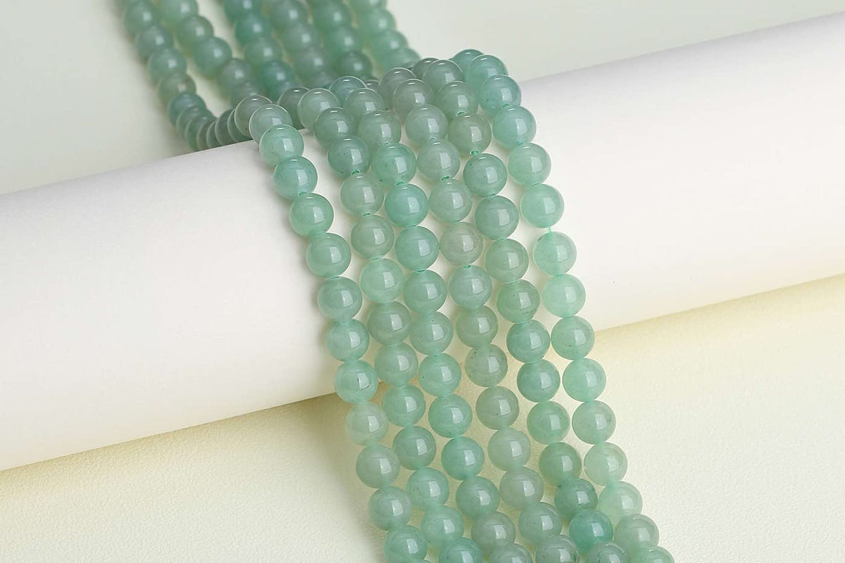 LAIDANLA Green Aventurine 8mm Natural Stone Beads Round Loose Gemstone for DIY Bracelet Necklace Earrings Jewelry Making Polishing Genuine Real Stone Beading 96PCS 2 Strand 32"