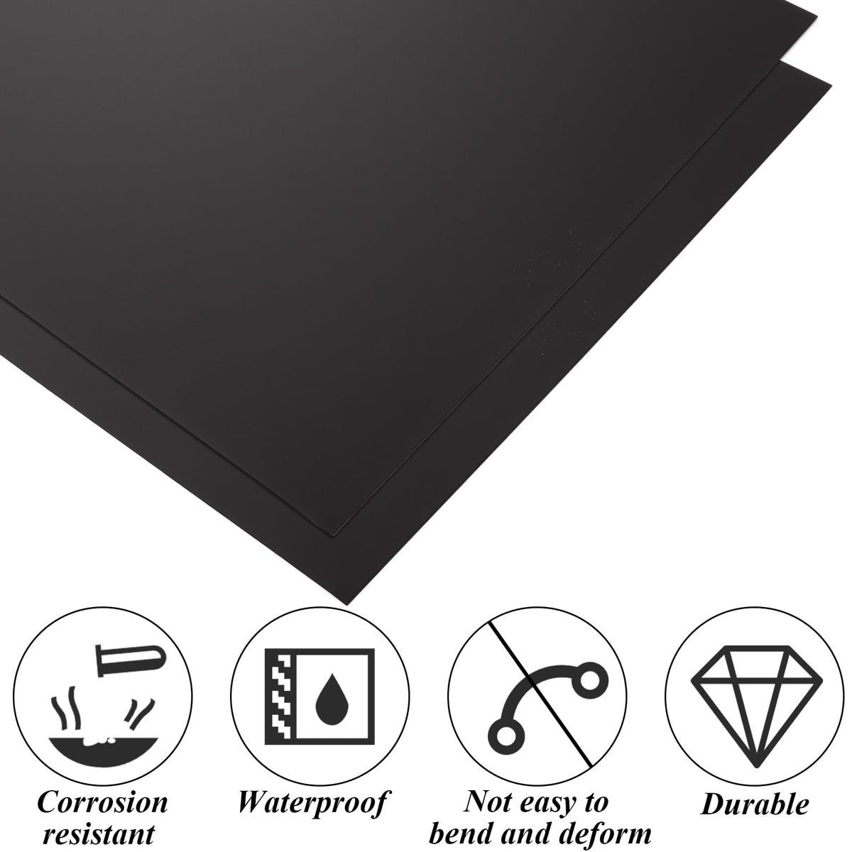 LOYORTY 4PCS 12 x 12 x 1/32 (0.04”) Inch Anodized Aluminum Sheet, Black Aluminum Engraving Blanks, 0.8MM Thin Metal Plates for Laser Engraving, Crafting, DIY, House Decoration
