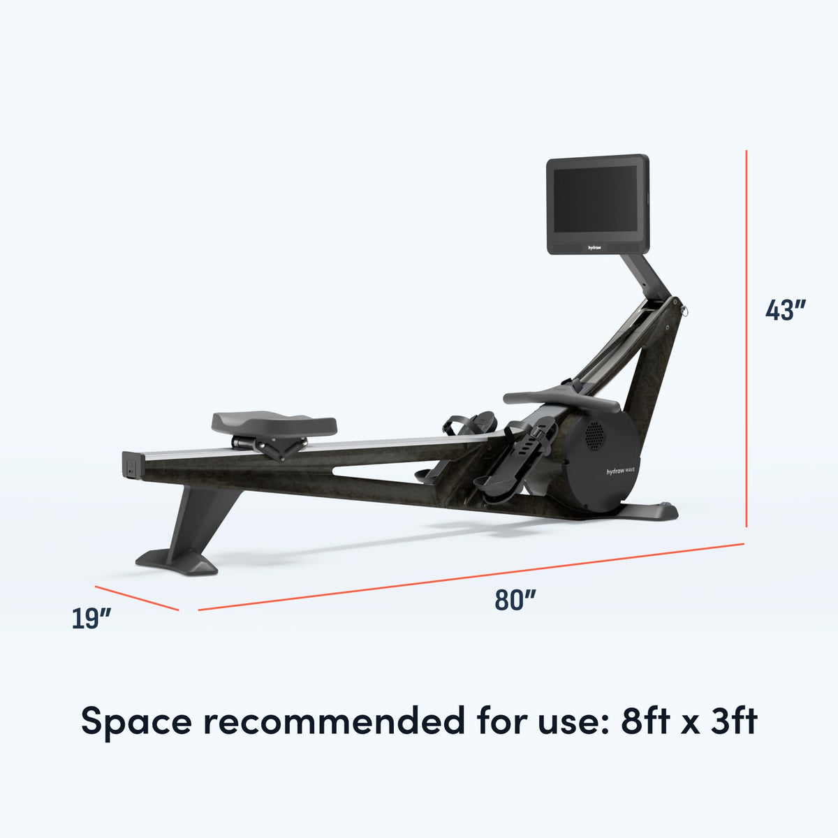 Hydrow Wave Rowing Machine with Immersive 16'' HD Touchscreen - Live Home Workouts Membership (Sold Separately), Electromagnetic Drag Technology, 375 lb Weight Capacity, Pirate Black (MNRW02A)