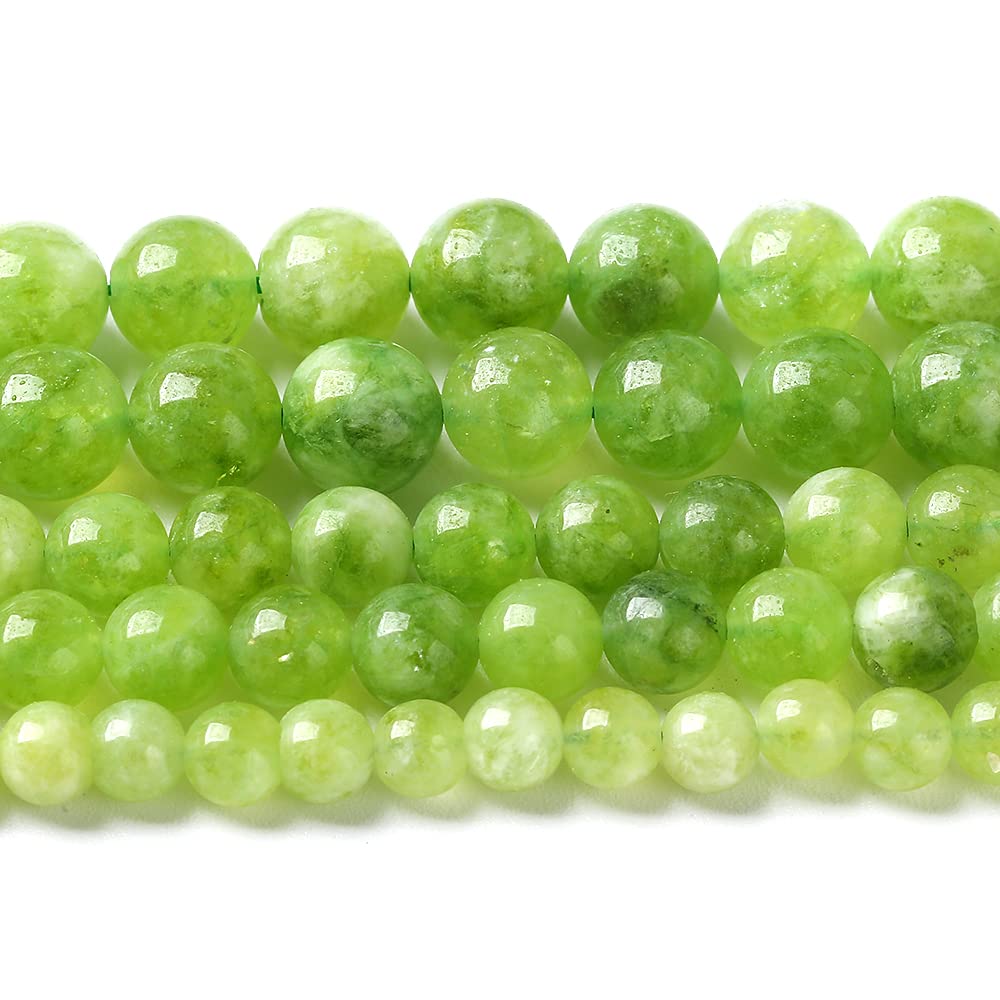 45pcs 8mm Natural Peridot Green Lace Jades Beads Round Loose Spacer Beads for Jewelry Making DIY Bracelets Crystal Energy Healing Power Stone 15 Inch (8mm, Green Peridot Jade)