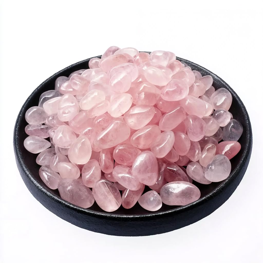 SigMntun Polished Natural Rose Quartz Crystals - 72 Pcs, 0.5" 10 oz Handpicked Natural Tumbled Gemstones Rocks, Pebbles for Reiki, Chakra, Healing Home Decor