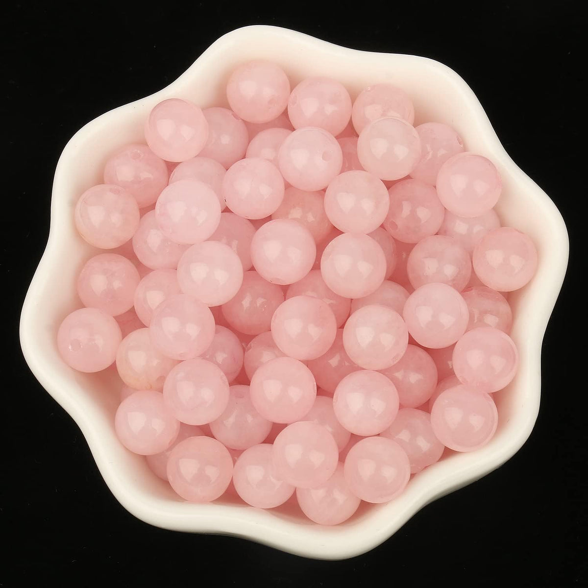 About 60pcs 6mm Natural Stone Beads Rose Quartz Beads Crystal Gemstone for Jewelry Making, DIY Bracelet Necklace