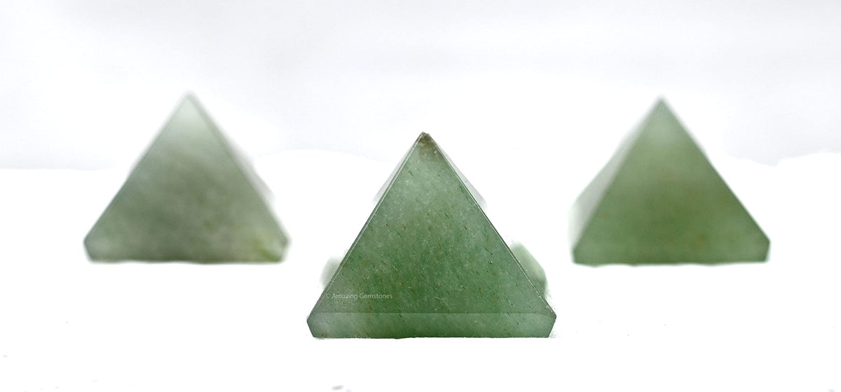 Amazing Gemstone Green Aventurine Pyramid Crystal Healing Stones - 1" Great Pyramid Figurine of Natural Stone Pyramid for Meditation, Reiki, Chakra Balancing and Crystal Pyramids Grid