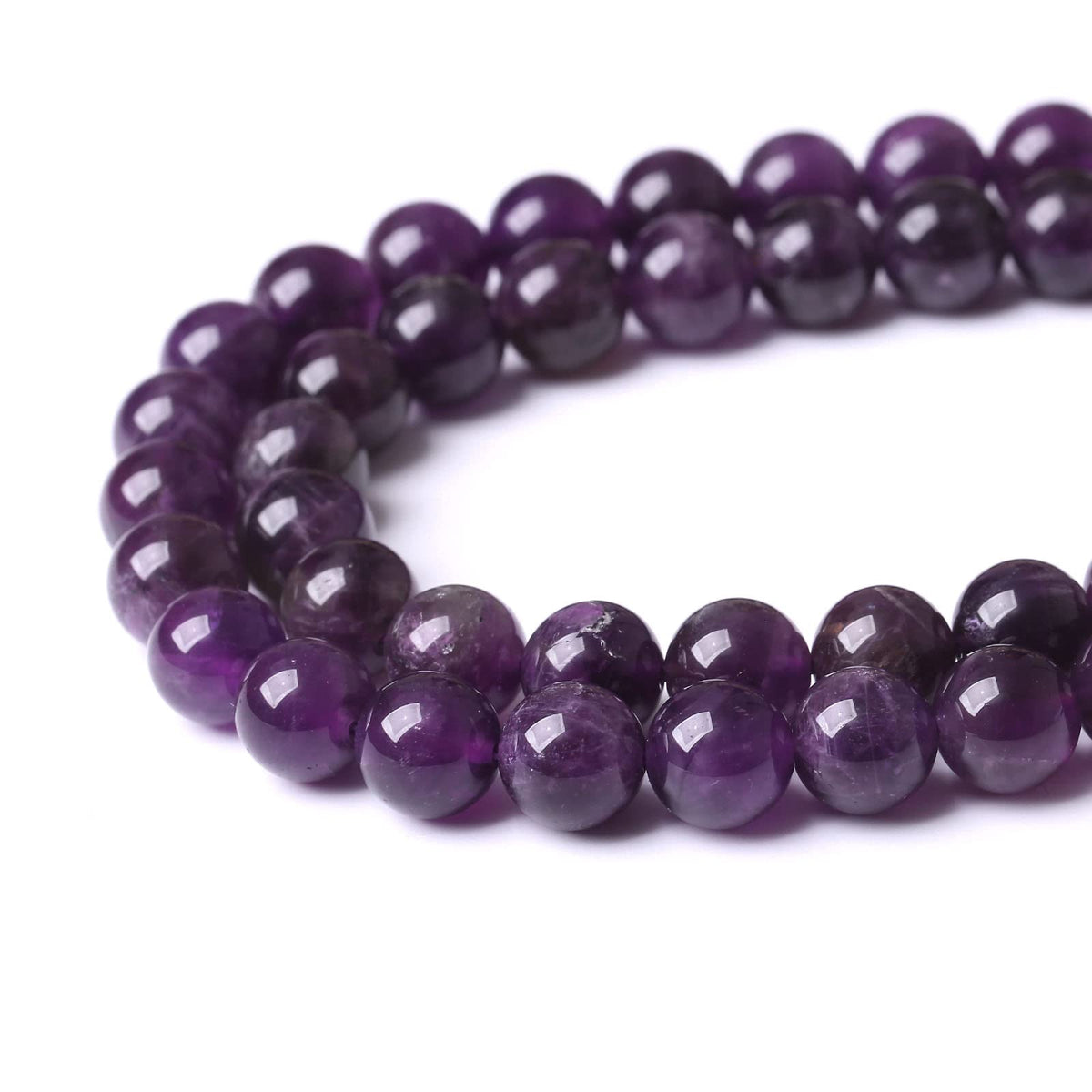 36PCS 10MM Beads Natural Amethyst StoneStone Beads Energy Healing Beads for DIY Jewelry Bracelet Necklace Making for Jewelry Making15Inch