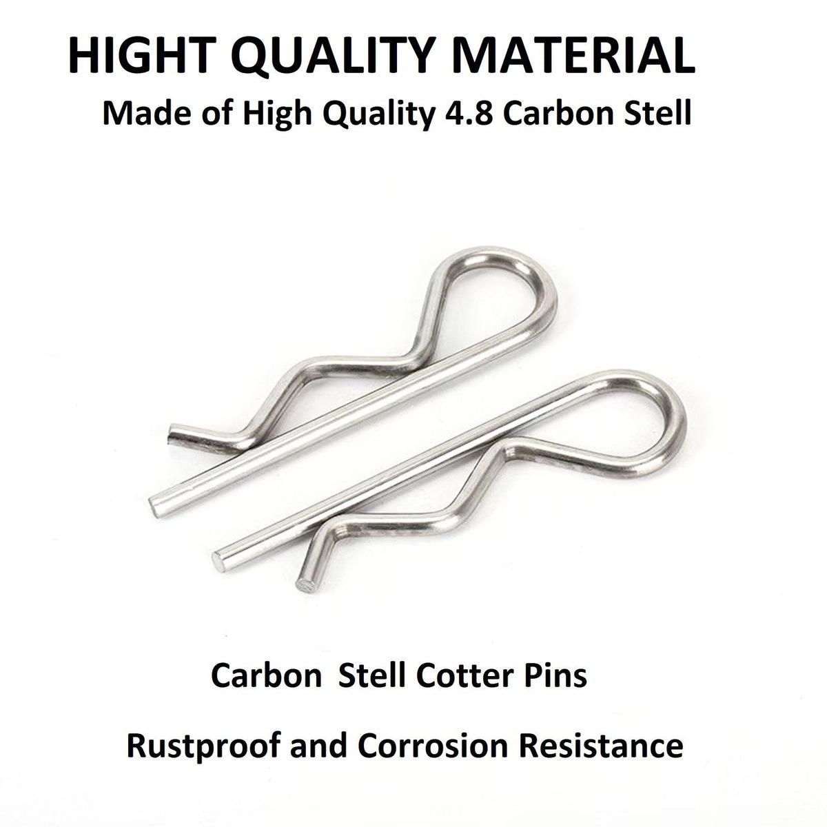 10Pcs Heavy Duty Hitch Pins Clip R Clips Cotter Pins Spring Retaining Wire Hair Pins， Strong Spring Tension Large for Trailer Tractors Mower Carts Truck Pin Clip Zinc Plated M3.5x75mm