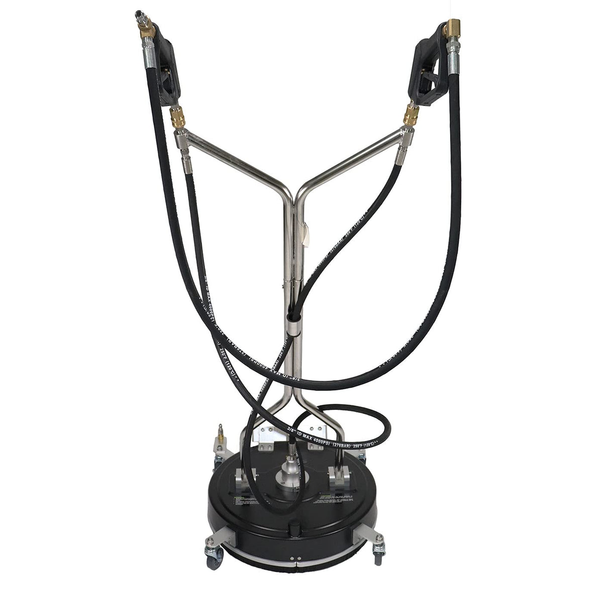 Erie Tools 20" Polypropylene Surface Cleaner with Wheels, 3 Nozzle Spray Bar, Side Nozzles Front Spray Bar, Dual Trigger Guns, Wheels, Pressure Washer 4000 PSI 4 GPM