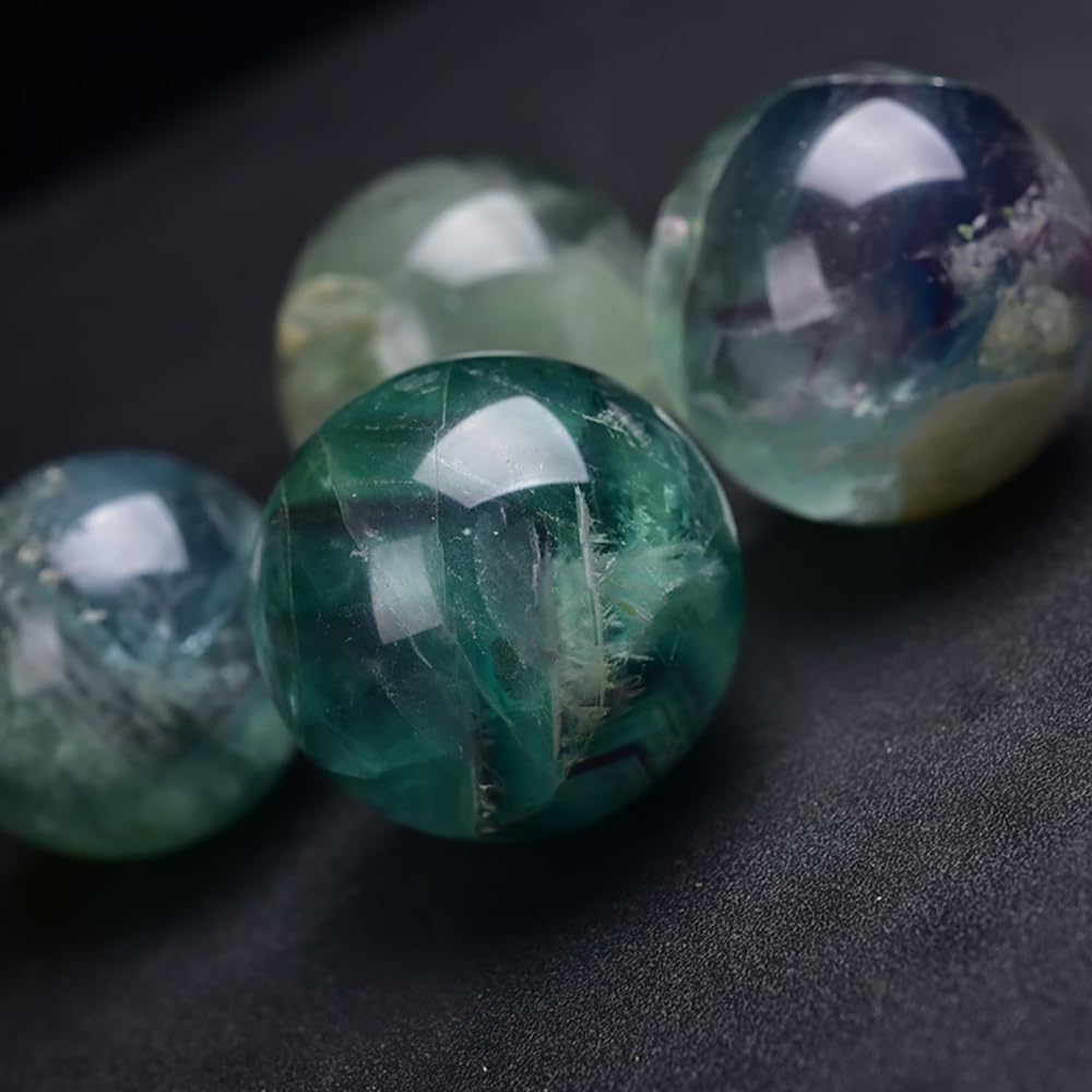 4-5CM/1.58-1.97inch Natural Fluorite Crystal Ball Hand Polished Fluorite Sphere Decorative Sphere Healing Crystals Ball Healing Stone Crafts Home Decor Ornament Gifts(40-50mm, Fluorite)
