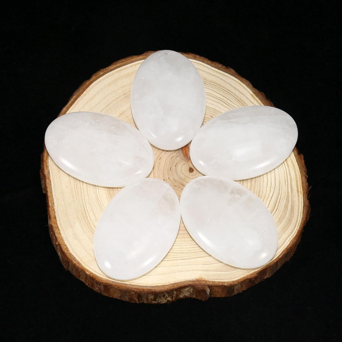 Nvzi Clear Quartz Crystal Palm Stone, Worry Stones, Crystals and Healing Stones, Polished Rocks, Natural Gemstones, Chakra Stones for Healing Crystals Daily Use