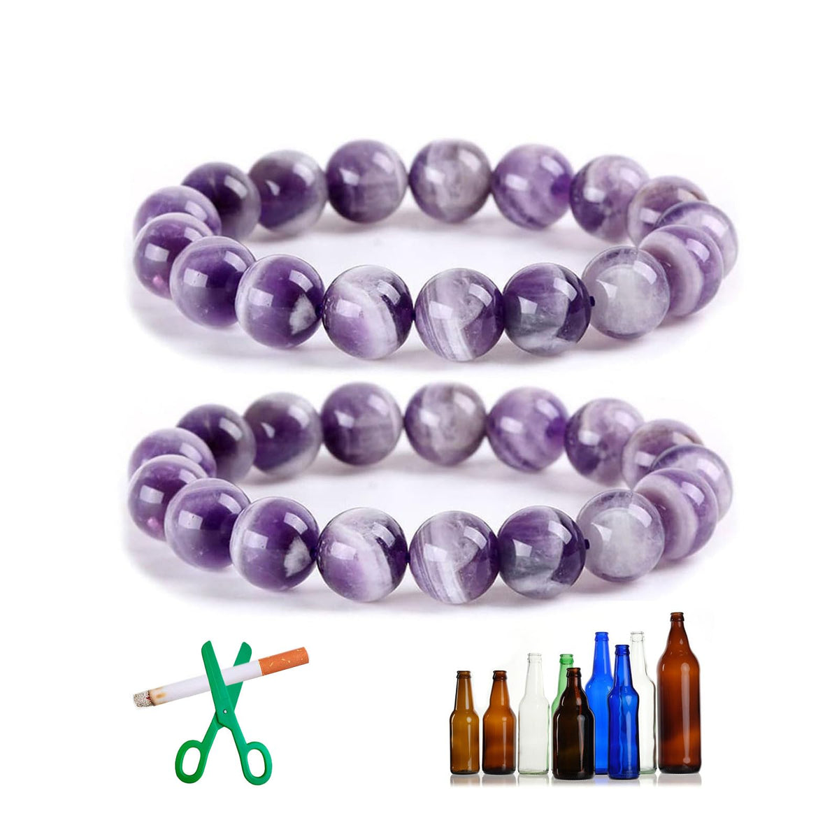 Long tiantian Amethyst Bracelet for Women Crystals and Healing Stones Bracelets Rose Quartz Bracelet Link Pheromone Bracelet for Women Good Luck Energy Chakra Bracelet Jewelry Gifts for Women