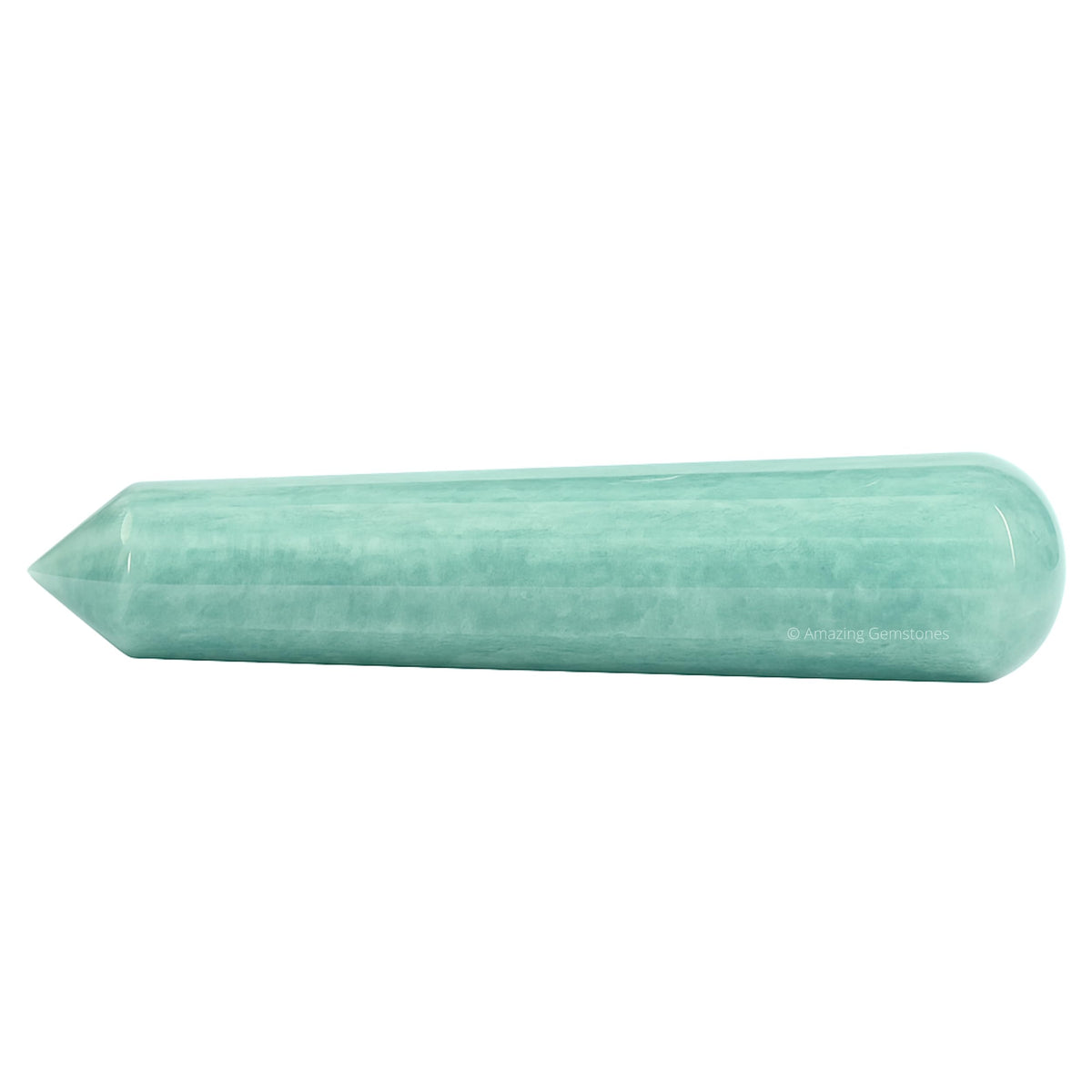 Amazing Gemstone Amazonite Crystal Wand Massage Stick - Pelvic Wand Gua Sha for Adults - Crystals and Healing Stones Massage Wands for Adults Gifts (Pointed)