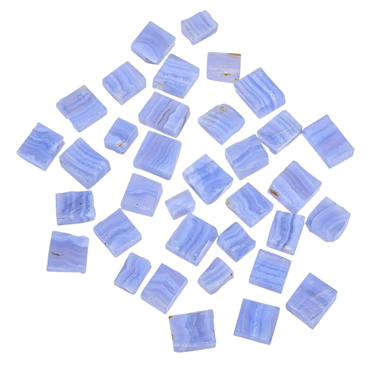 GEMKORA 50 carats Raw Blue Lace Agate Crystals, Wholesale Lot, Natural Gemstone, Rough Crystals, Rock Stones, Jewelry Making Supplies, DIY & Crafts [3-4pcs]
