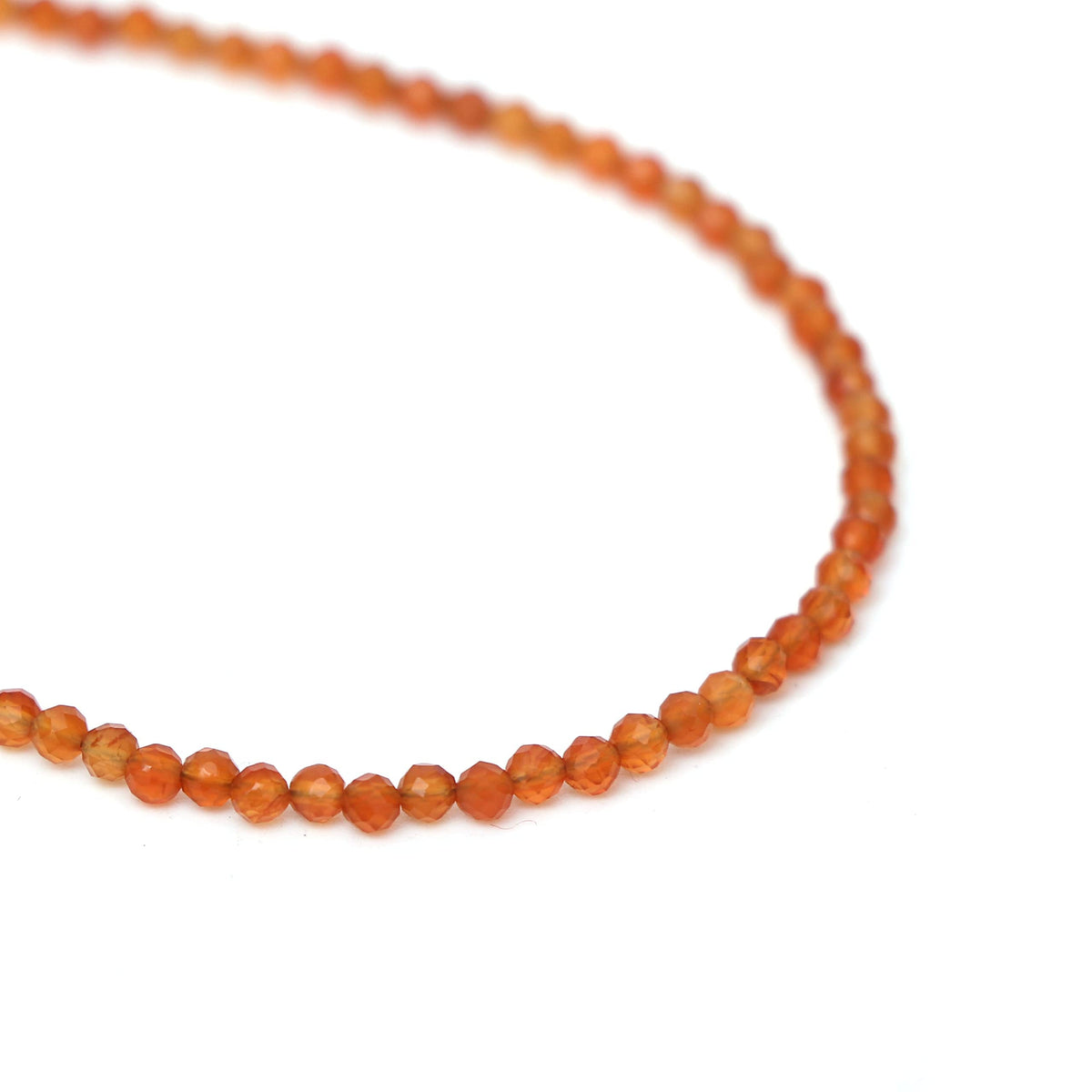 Gempires Handmade Carnelian Gemstone Beaded Bracelet for Women | 2.4–2.5 mm Faceted Natural Stone | Adjustable 7+1 Inch Silver Plated Chain | Dainty Minimalist Stacking Jewelry | Orange Stone Gift