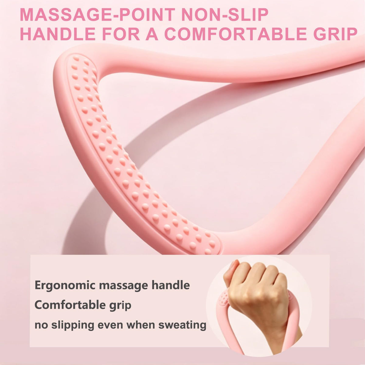 2PCS Figure 8 Resistance Band, Figure 8 Resistance Bands for Women & Men, Non-Slip Handles Rubber Band for Arms, Back, Shoulder Stretch with Handles (Pink+Blue)