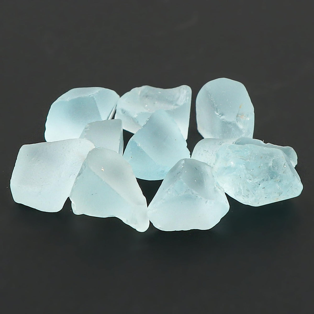 CRYSTALINES 5pcs Natural Raw Blue Topaz Gemstones, Rough Stones, DIY Jewelry Making, Wholesale Loose Supply, Healing Crystals, December Birthstone, Success Stone