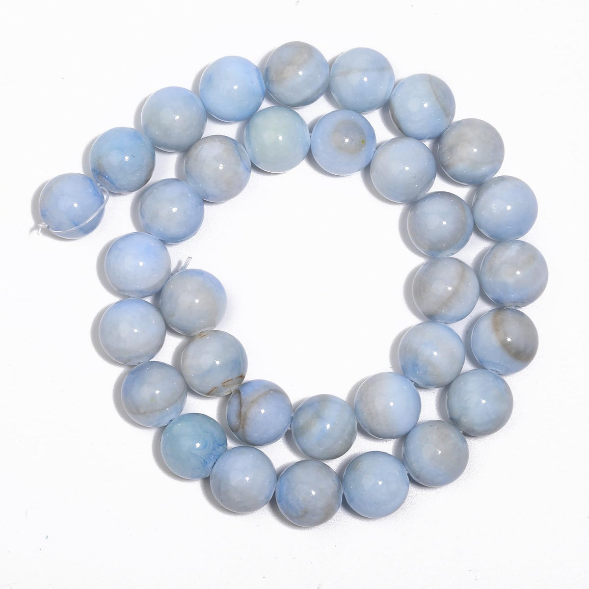 Yochus 60pcs 6mm Grayish Blue Persian Jade Energy Healing Round Bulk Gemstone Beads for Jewelry Making Bracelet Necklace Earring DIY
