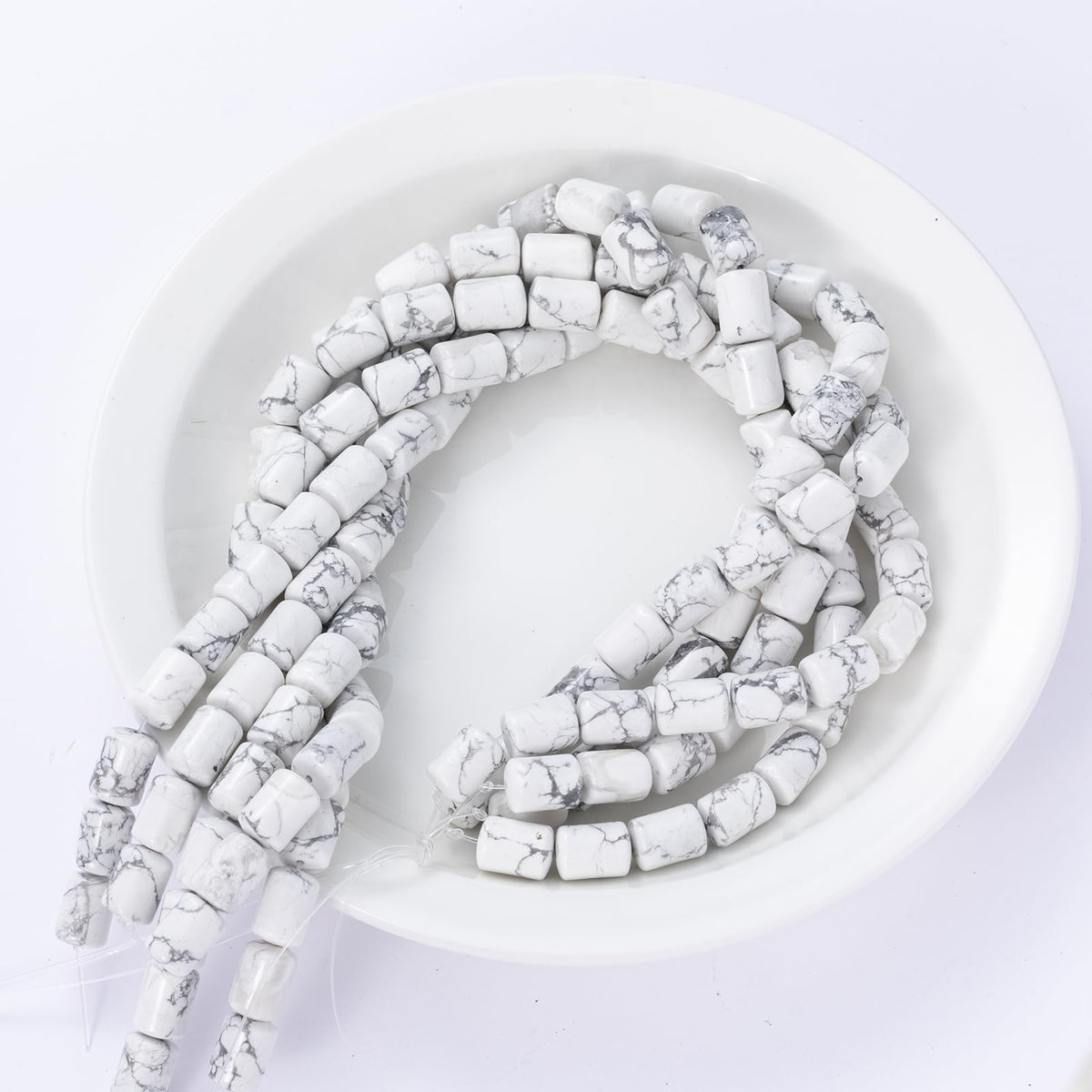 Natural White Turquoise Cylinder Tube Beads 10x14mm 38cm/str Loose Semi Gemstone Stone Beads for Making Bracelets Necklace