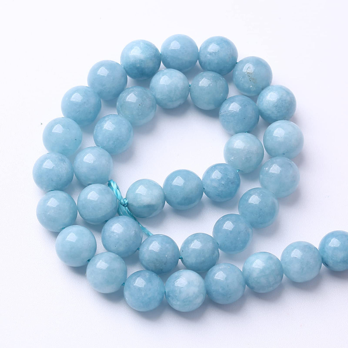6MM 60PCS Blue Aquamarine Jade Loose Beads for Jewelry Making DIY Bracelet