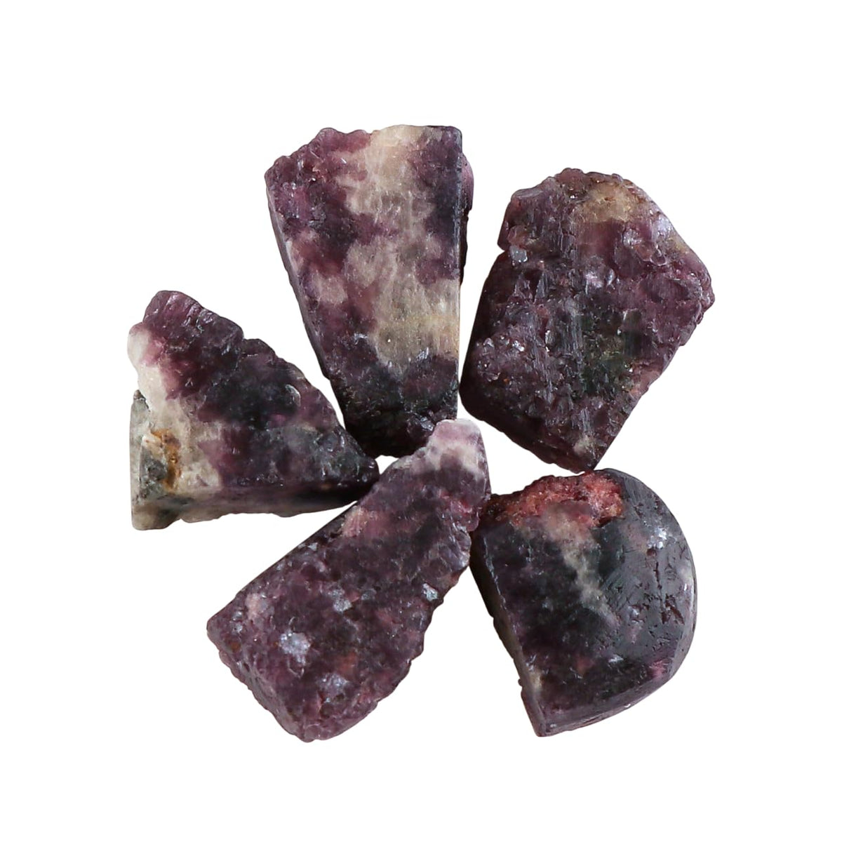 CRYSTALINES 5pcs Wholesale Natural Raw Lepidolite Gemstone, Untreated Rough Stone, Bulk Loose Supplies, DIY Crafts, Jewelry Making, Healing Crystals, Wire Wrap, Gem Collection, AAA Grade