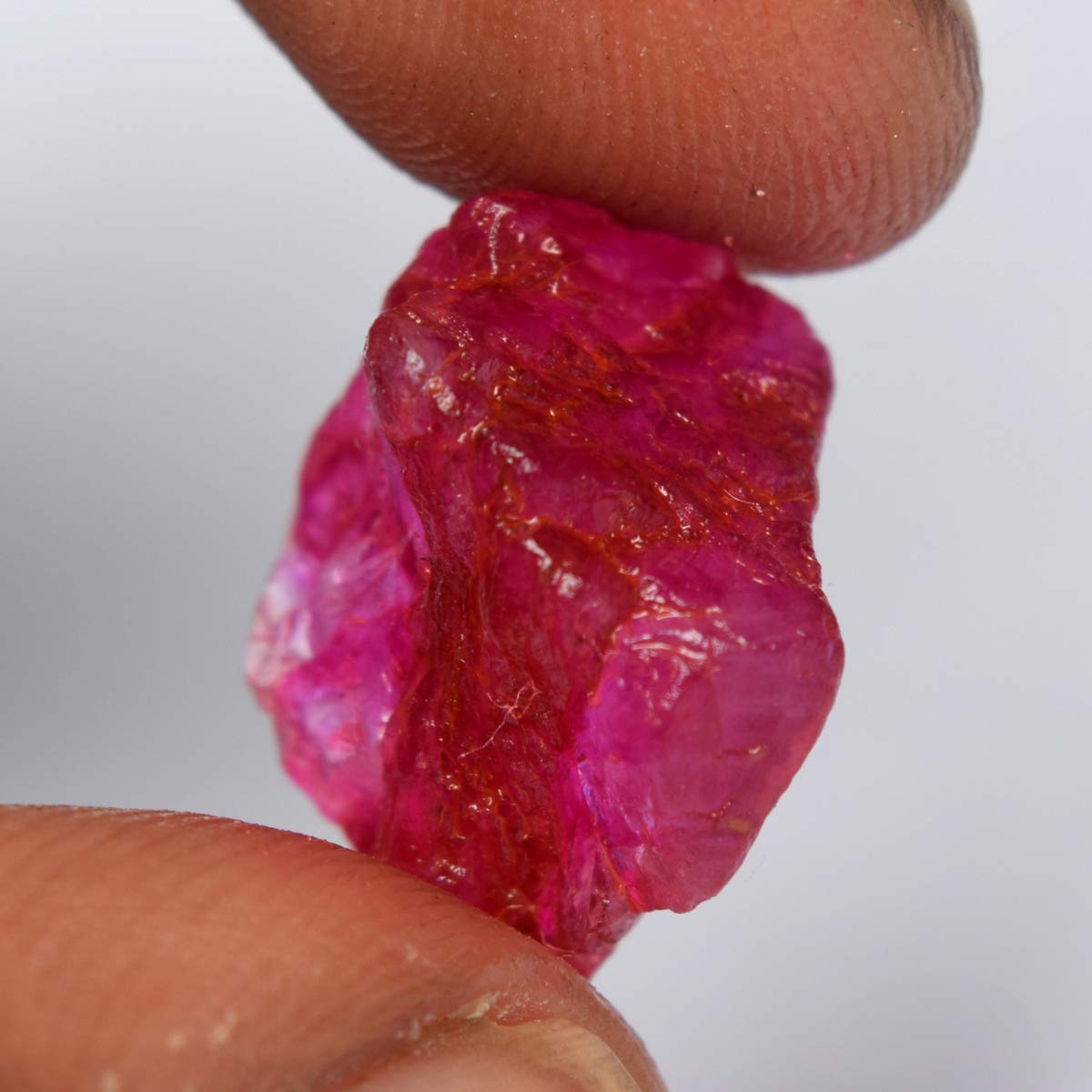 GEMHUB Untreated Raw Rough Ruby 11.00 Ct. Certified Healing Crystal Natural Red Ruby Gemstone