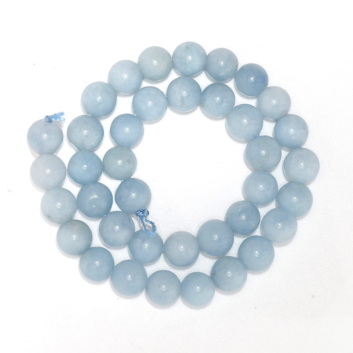 35pcs 10mm Natural Stone Beads Aquamarine Beads Energy Crystal Healing Power Gemstone for Jewelry Making, DIY Bracelet Necklace