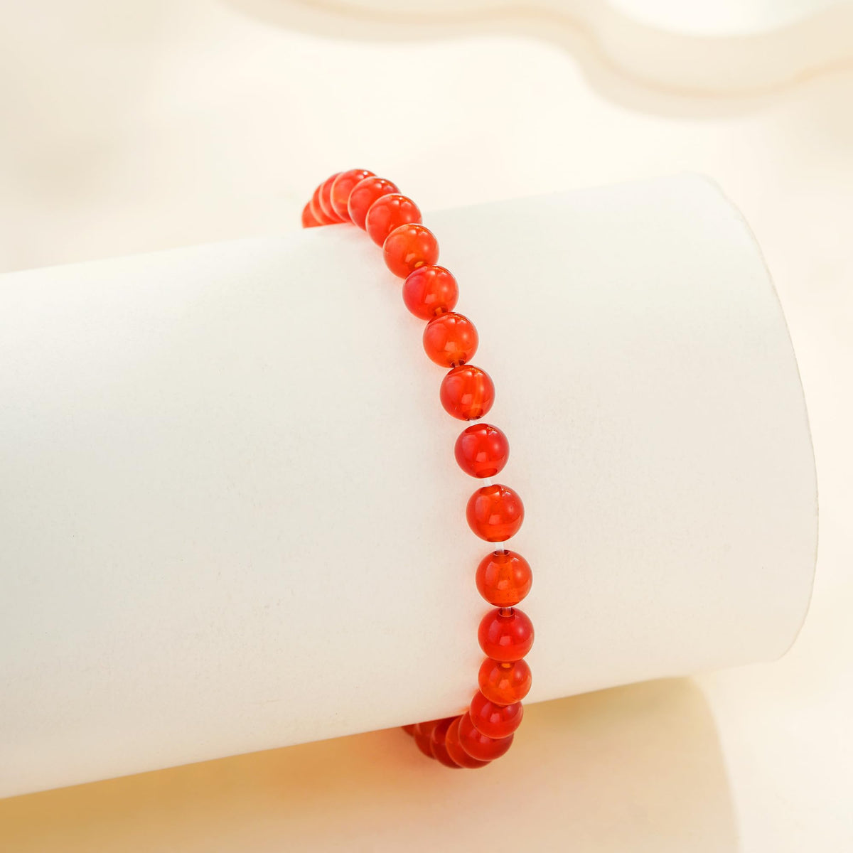 Treasure Bender Red Beaded Bracelet Attract Good Luck and Prosperity, Healing Crystals and Stones Birthday Gifts Bracelets for Women Men Jewelry(Carnelian)