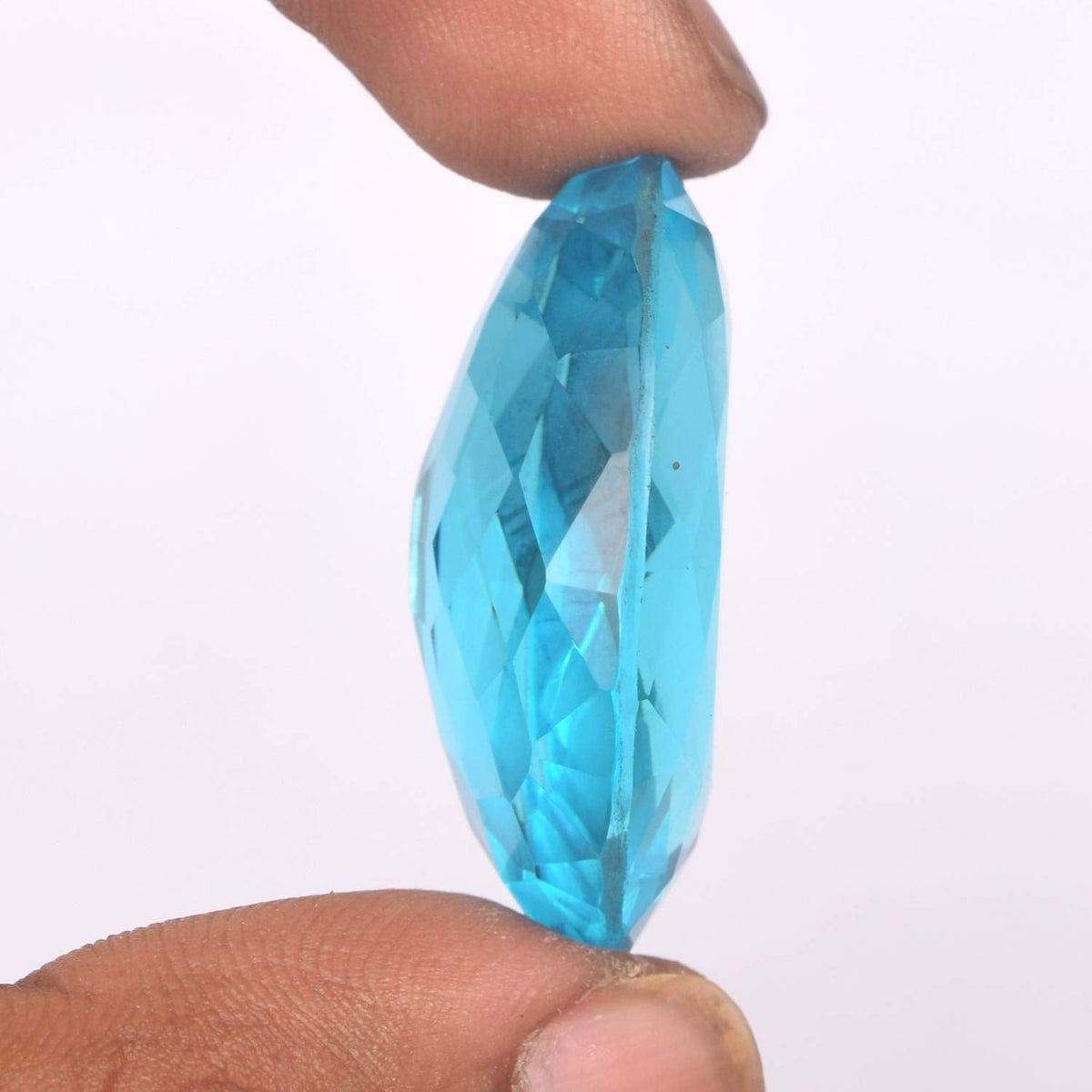 GEMHUB Loose Gemstones Beads for Jewelry Making 90.50CT Swiss Blue Topaz Oval Shaped Beads for Bracelets