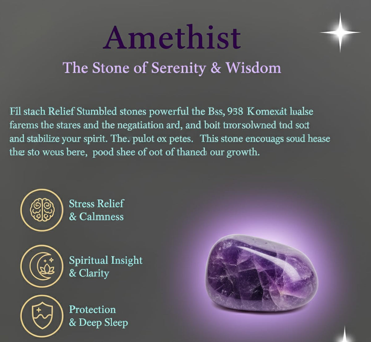 Amethyst Tumbled Stone – Natural Purple Crystal Gemstone for Positivity, Clarity & Balance – Pocket Stone for Meditation, Reiki, Chakra, Yoga & Spiritual Décor