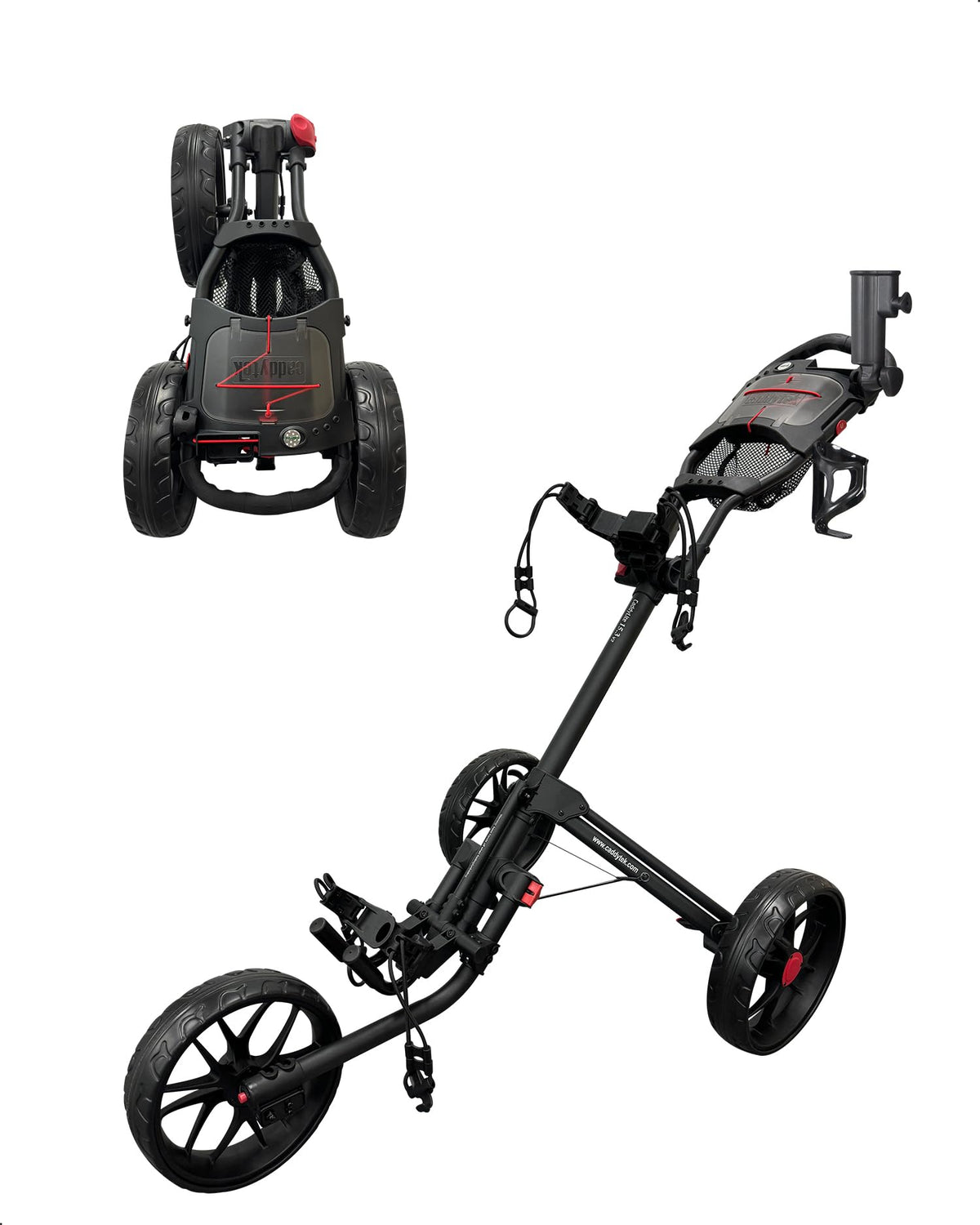 Caddytek CaddyLite 15.3 V2 Golf Push Cart - Lightweight Foldable Aluminum Cart with EVA Wheels, Foot Brake, Adjustable Handle, Umbrella Holder, Drink Holder, Scorecard Holder