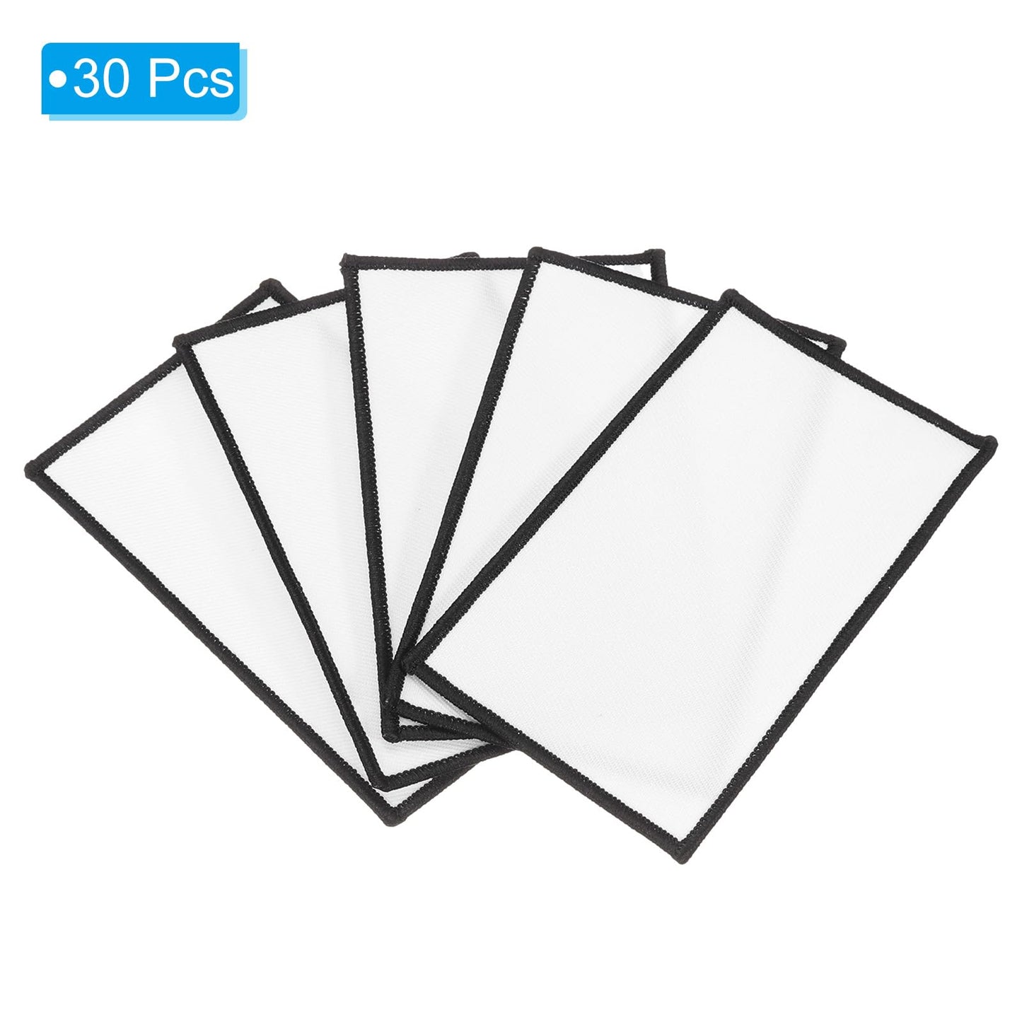 PATIKIL Sublimation Blank Patches Fabric Rectangular Iron-on Repair Blank Patches for Hat Caps Clothes Shoes Bags Backpacks DIY Crafts, 30 Pcs, White, 2.4x4