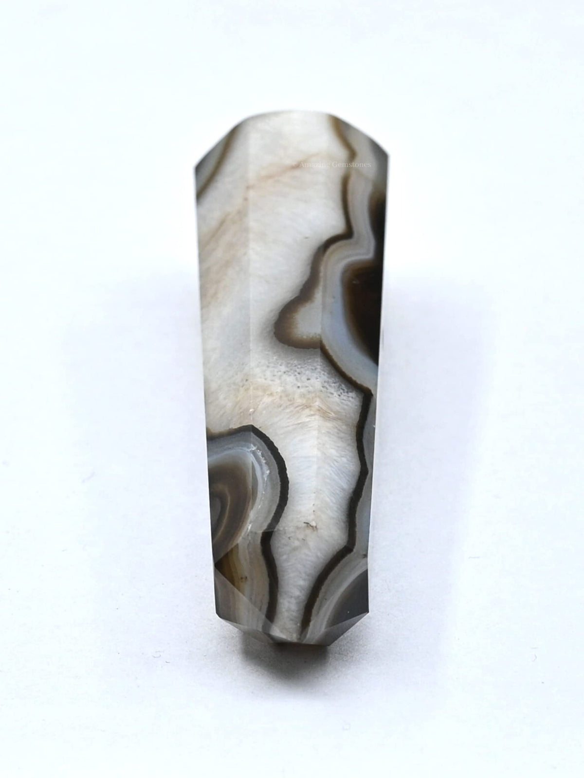 Amazing Gemstone Black Banded Agate Onyx Crystal Towers ~ Natural Healing Crystal Point Obelisk for Reiki Healing and Crystal Grid (3" to 4" INCH)